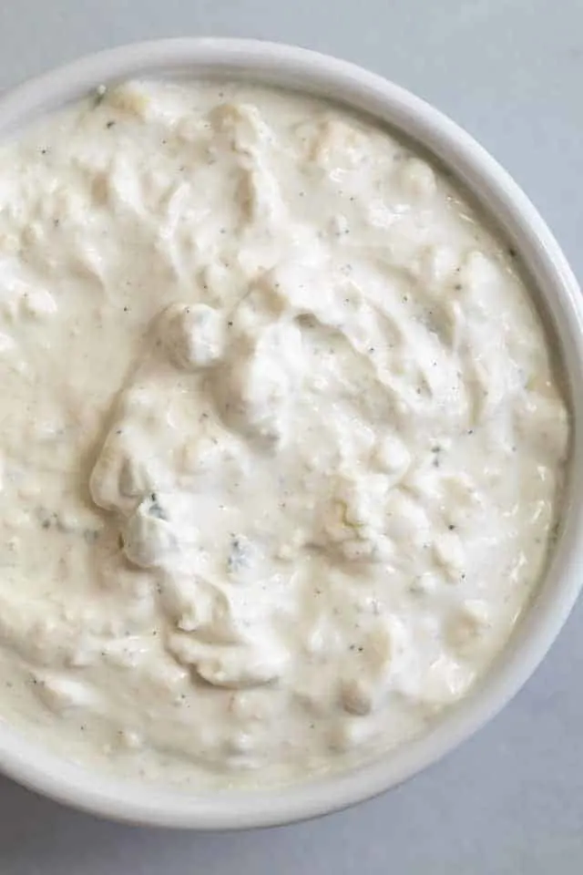 Bowl of blue cheese sauce