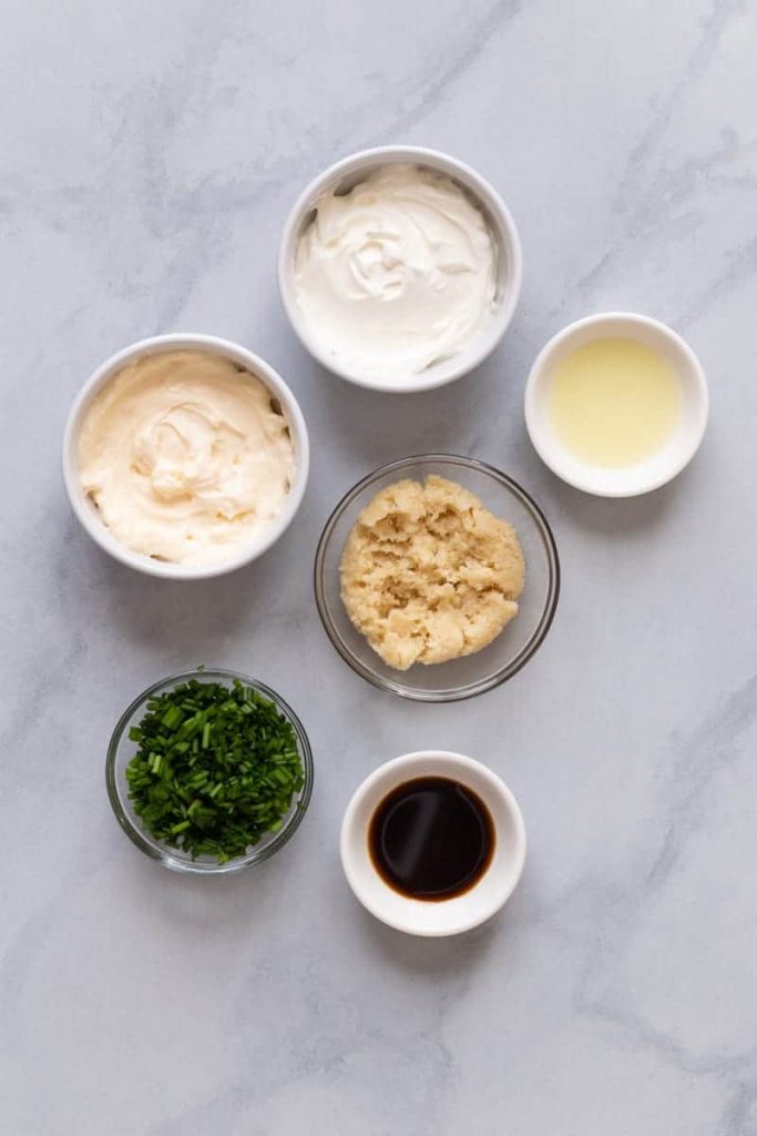 Ingredients for horseradish sauce for steak