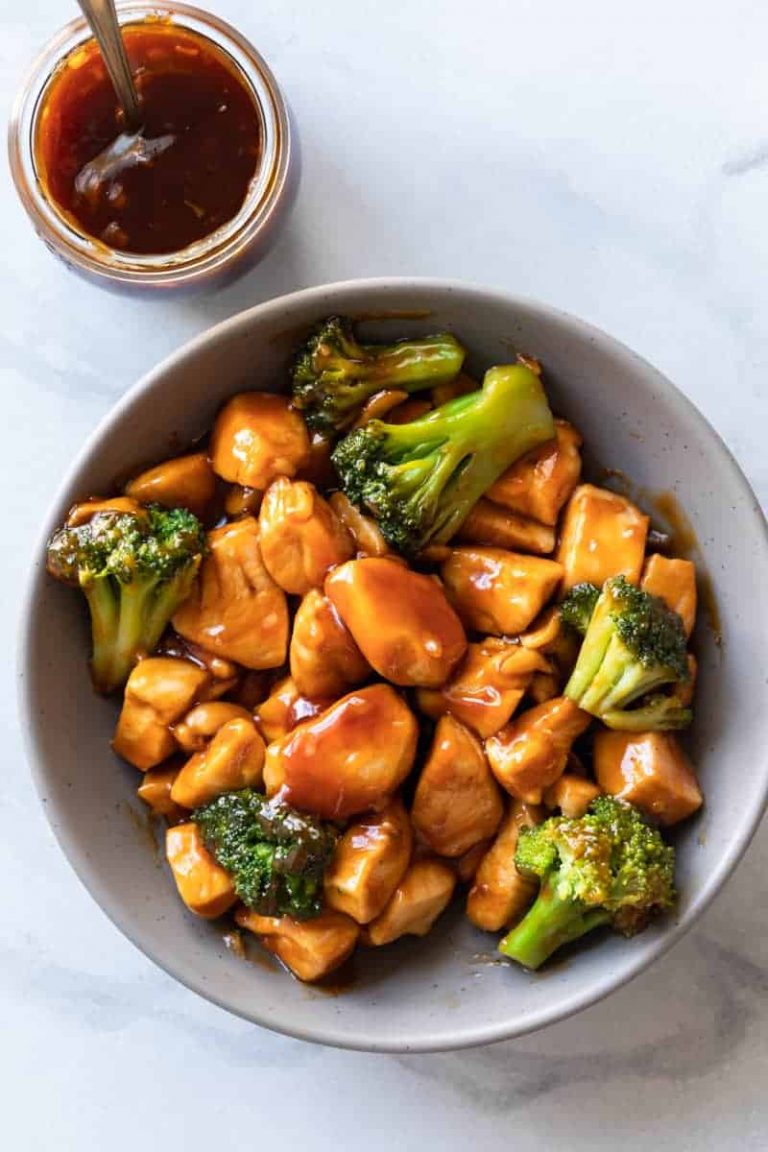 Sesame Chicken Sauce over chicken and broccoli