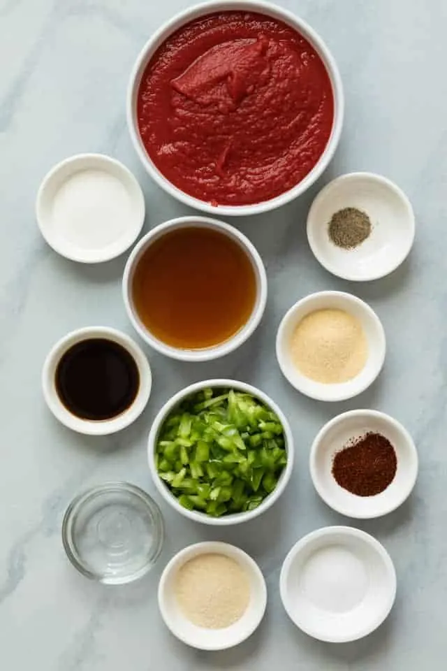 Ingredients for homemade sloppy joe sauce