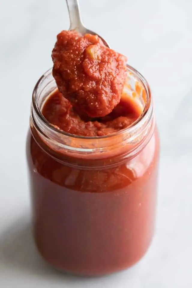 Jar of homemade sloppy joe sauce