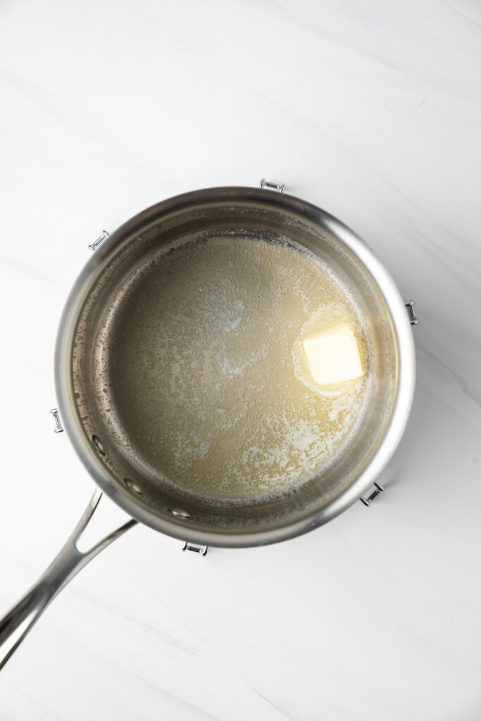 Butter melting in a pot.