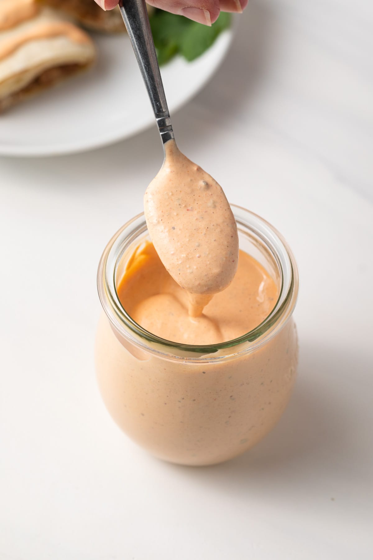 Burritos sauce in a jar.