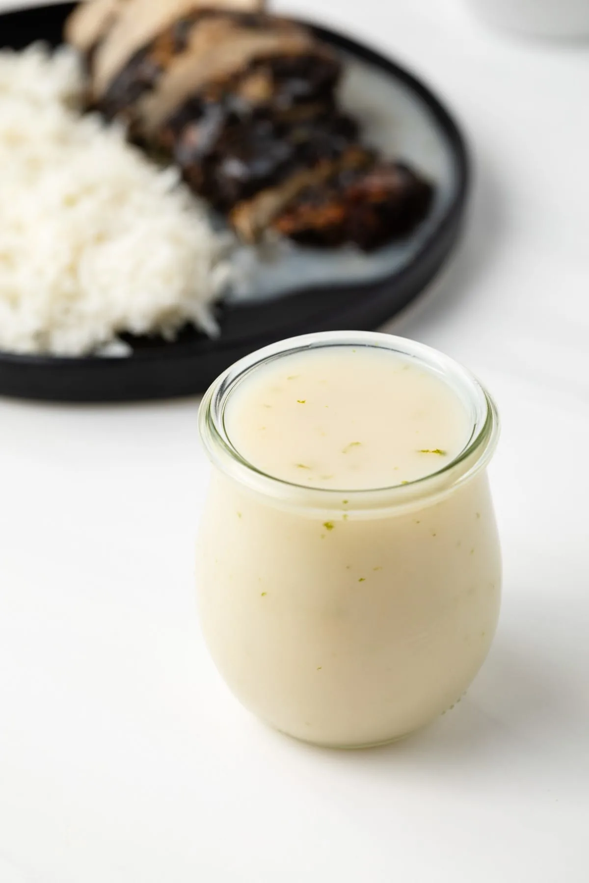 Jar of coconut cream sauce.