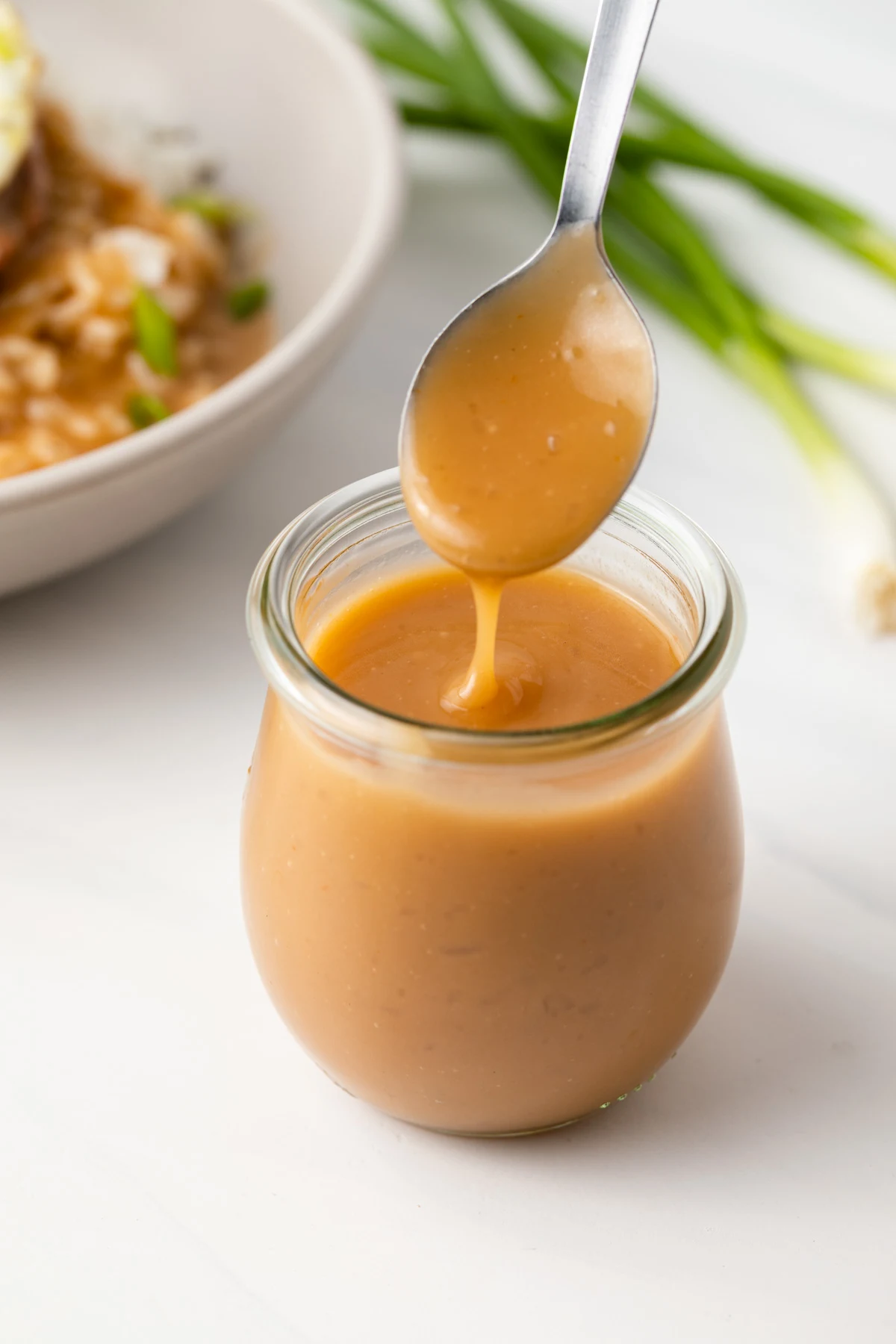 Hawaiian brown gravy in a glass jar.