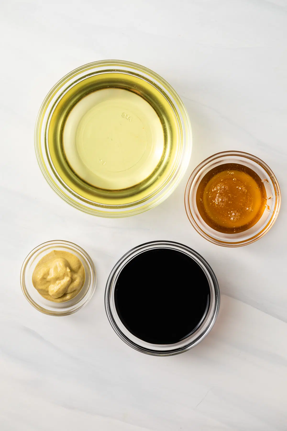 Ingredients for Honey Balsamic Vinaigrette.