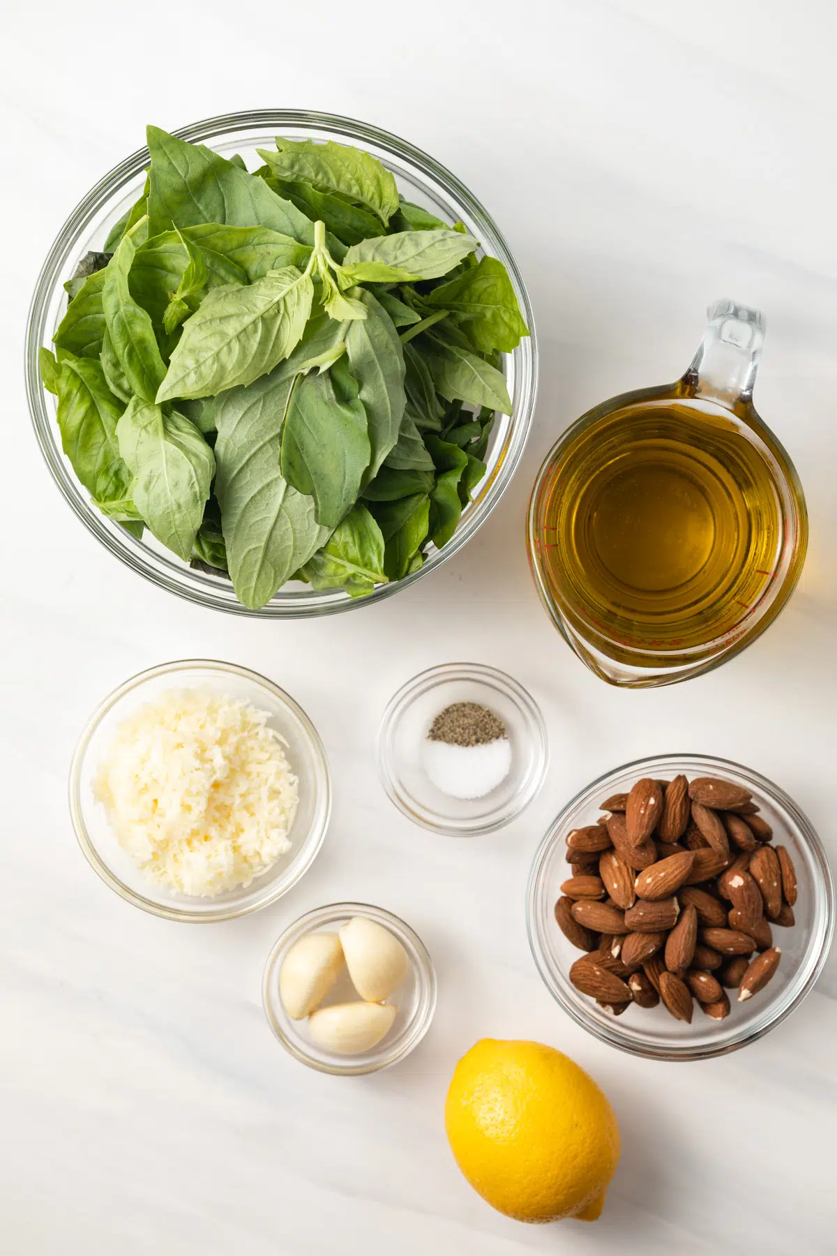 Ingredients for lemon pesto.