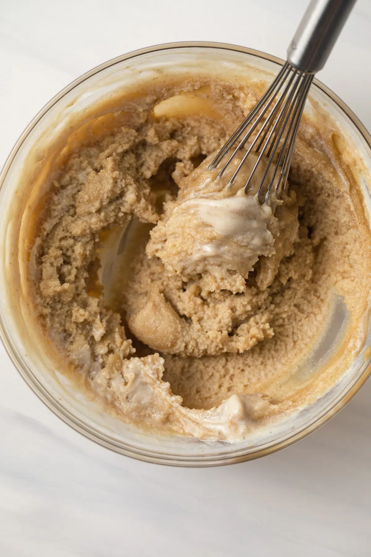 Tahini paste mixed with lemon juice.