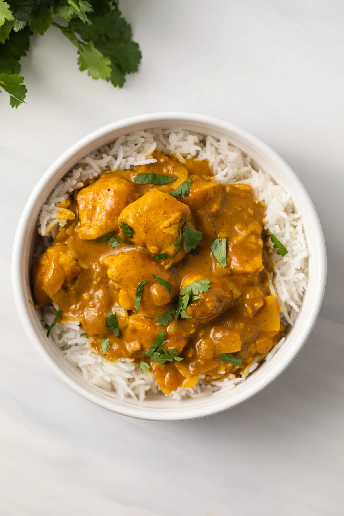 Easy curry sauce with chicken and rice.