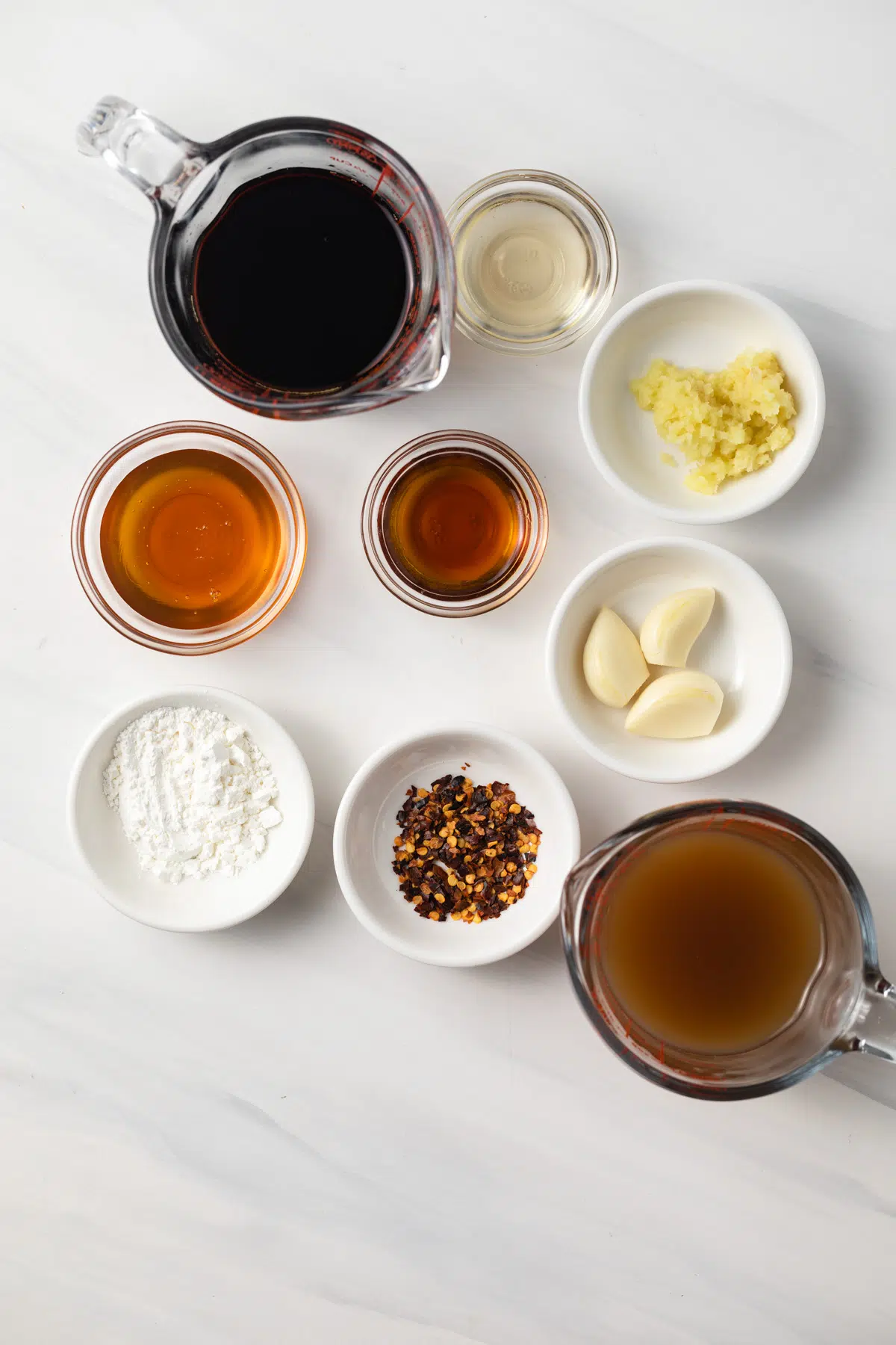 Ingredients for stir fry sauce.