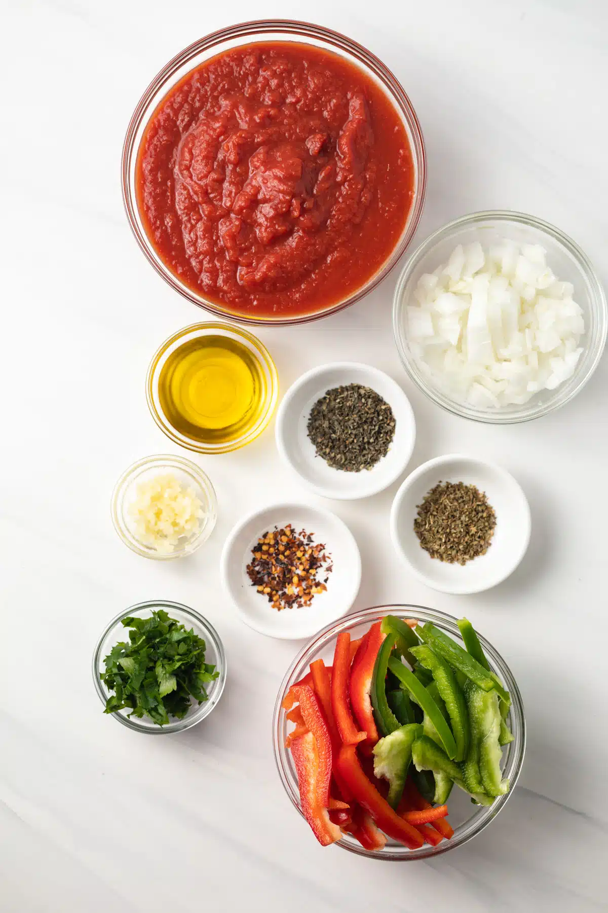 Ingredients for Pizzaiola Sauce.