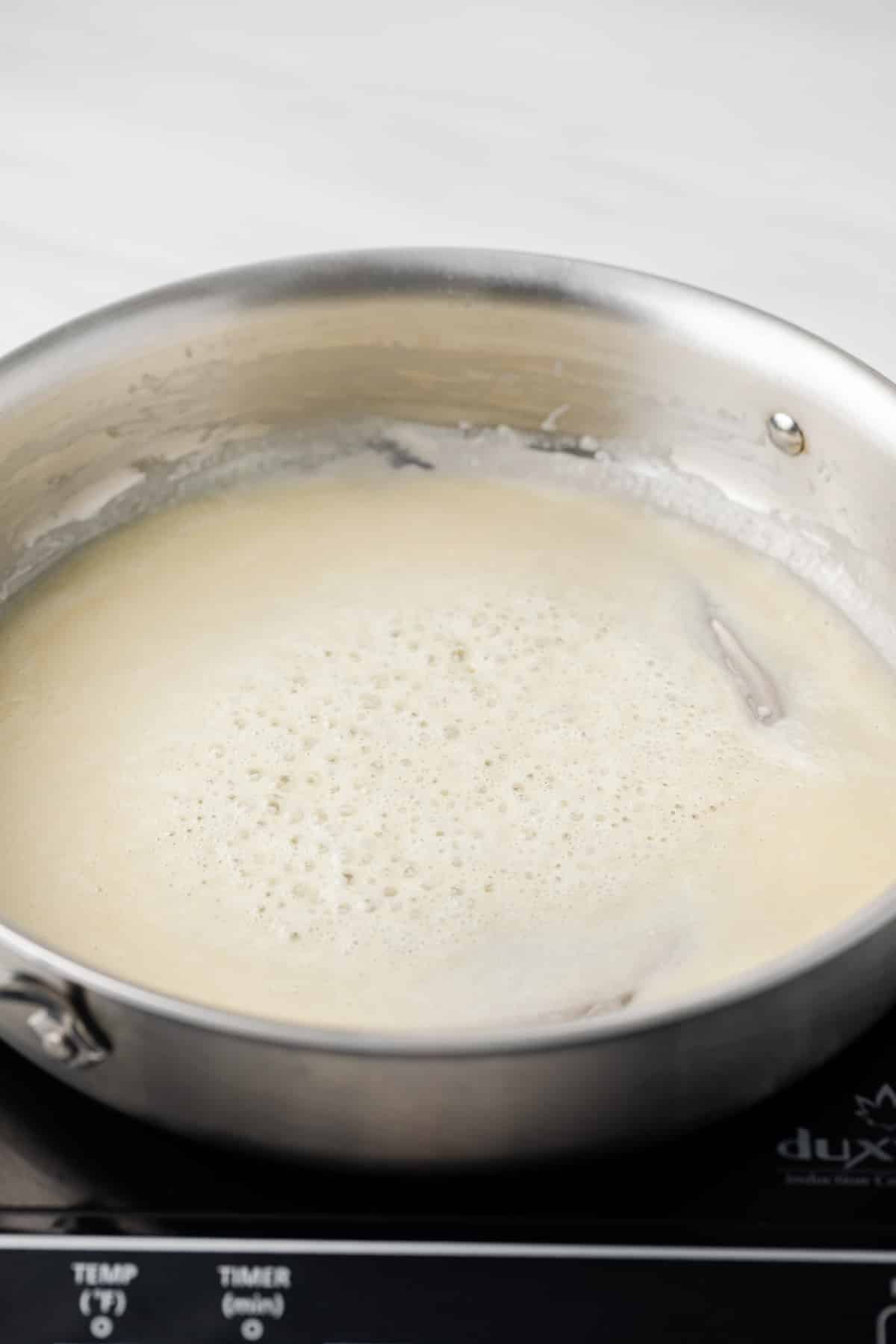 White roux in skillet.