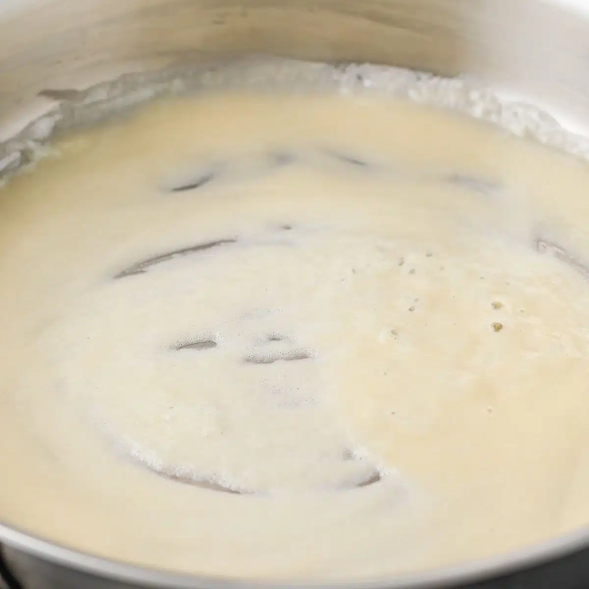 Close up of white roux.