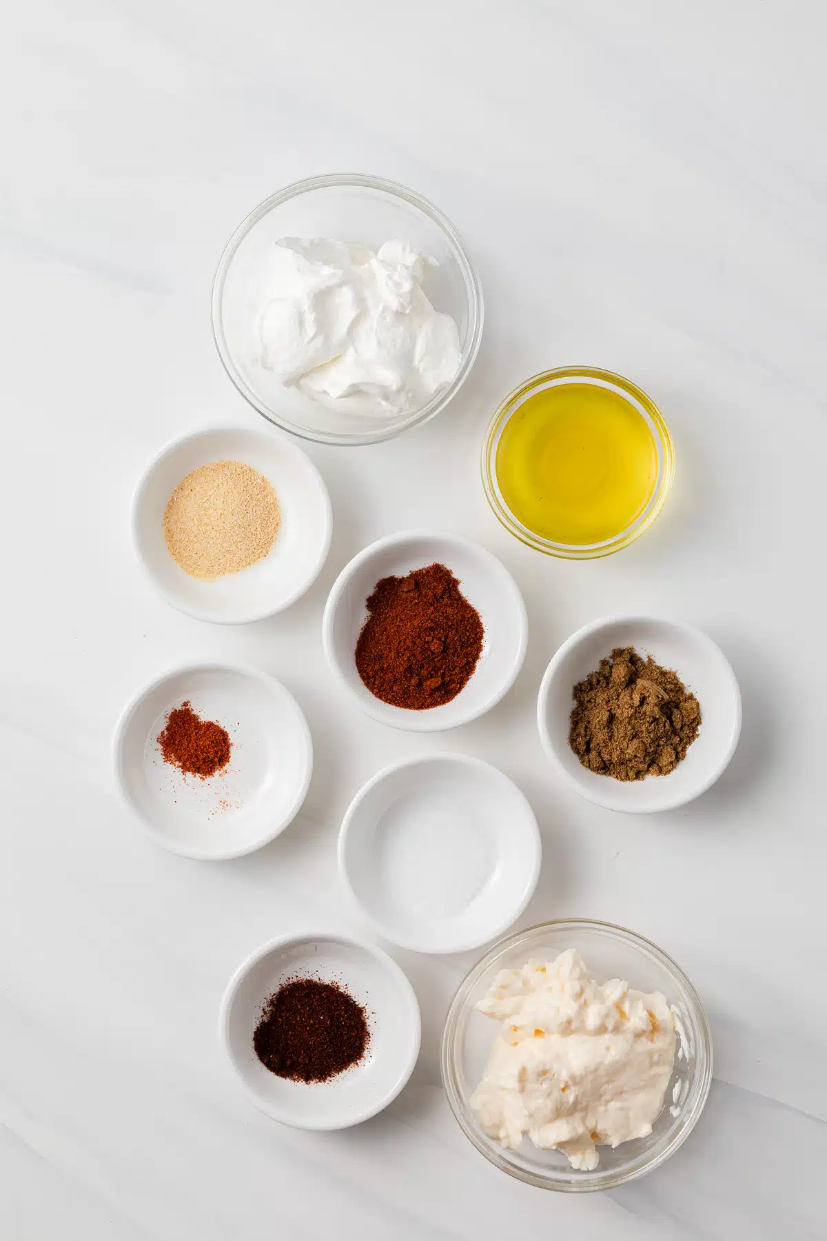 Ingredients for quesadilla sauce.