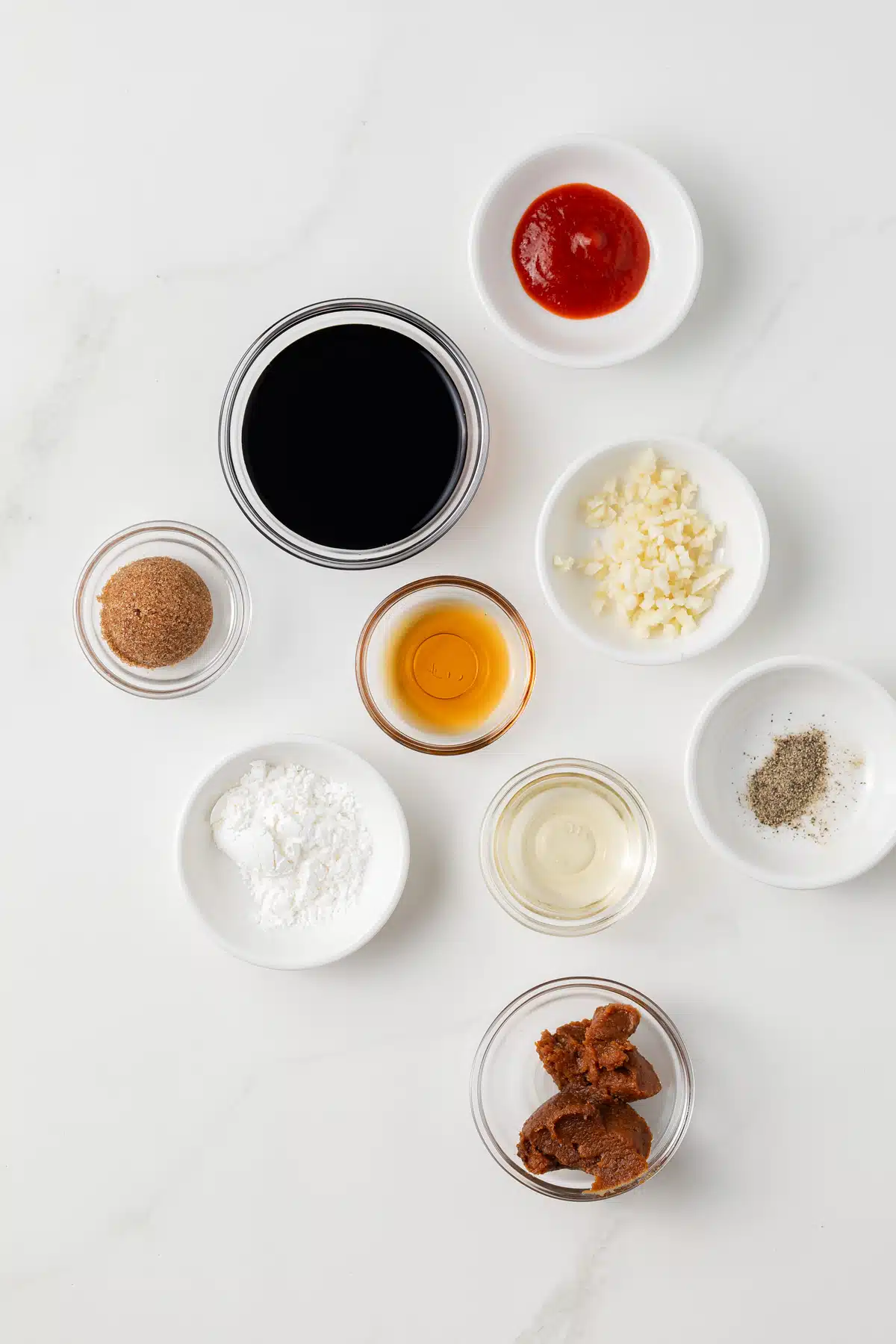 Ingredients for homemade hoisin sauce.