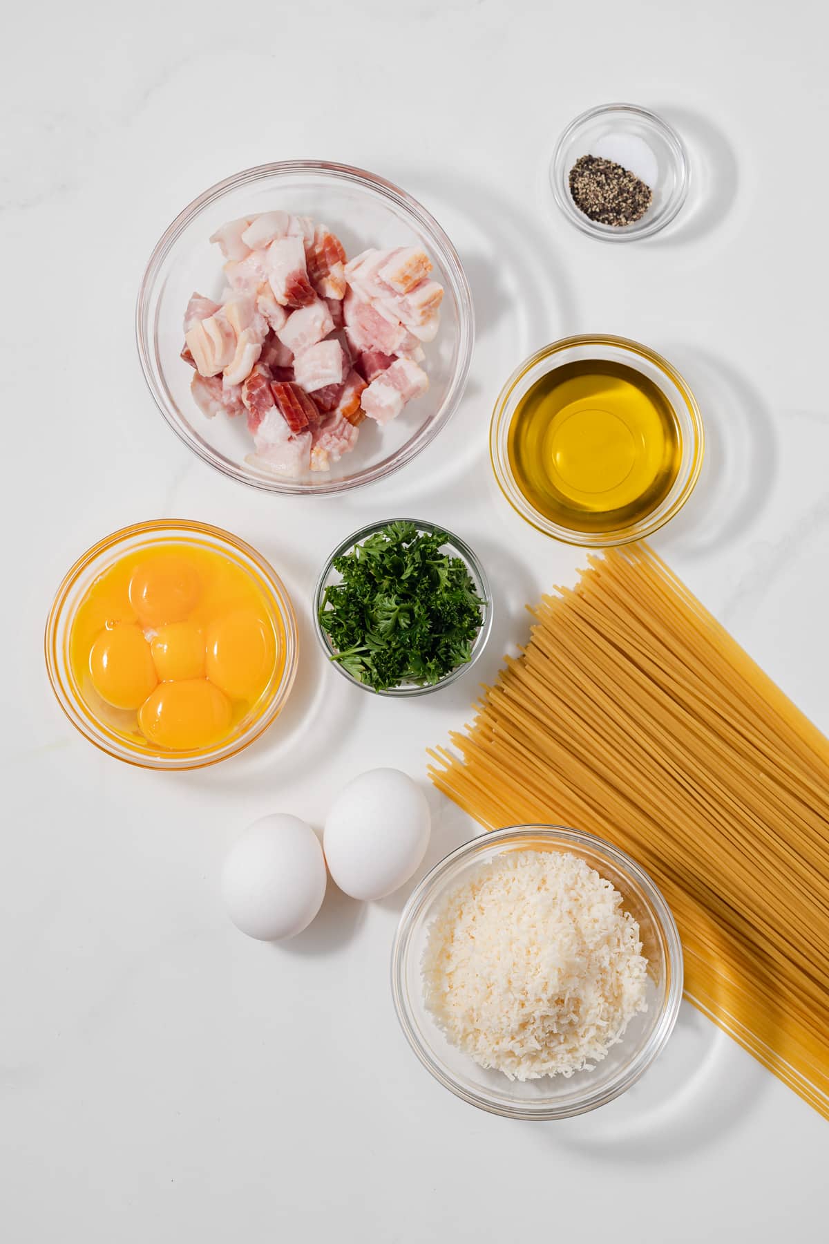 Ingredients for carbonara.