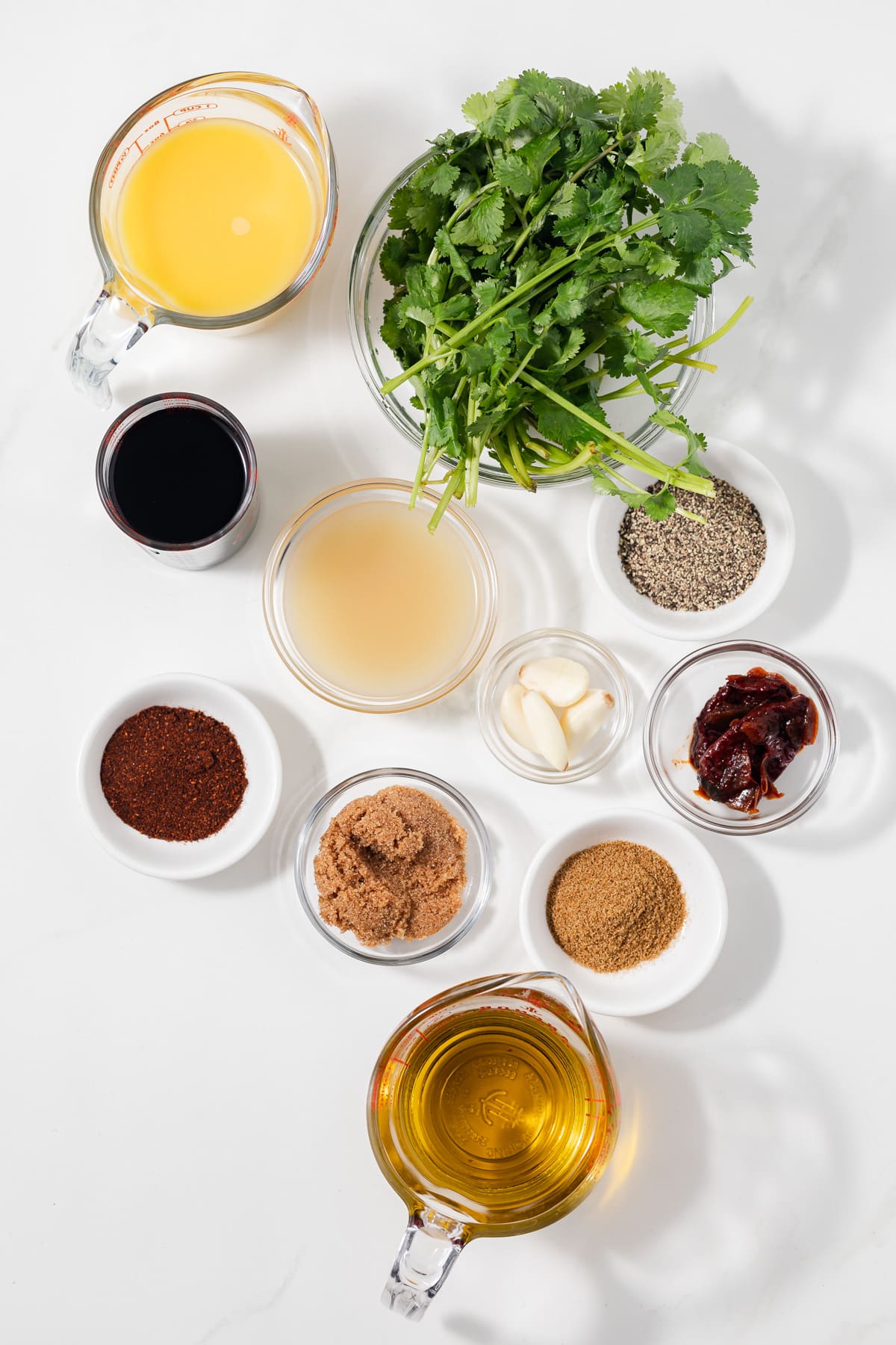 Ingredients for carne asada marinade.