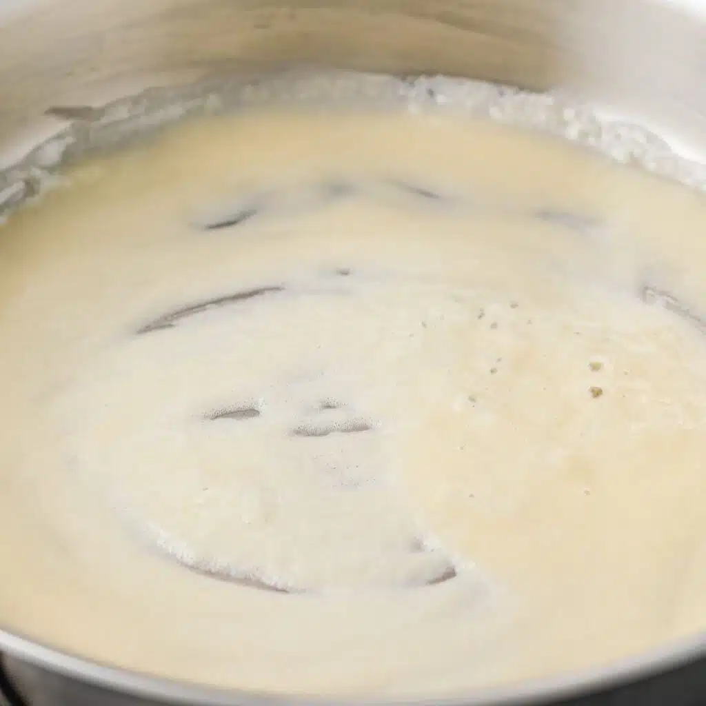 Roux sauce in a pan.