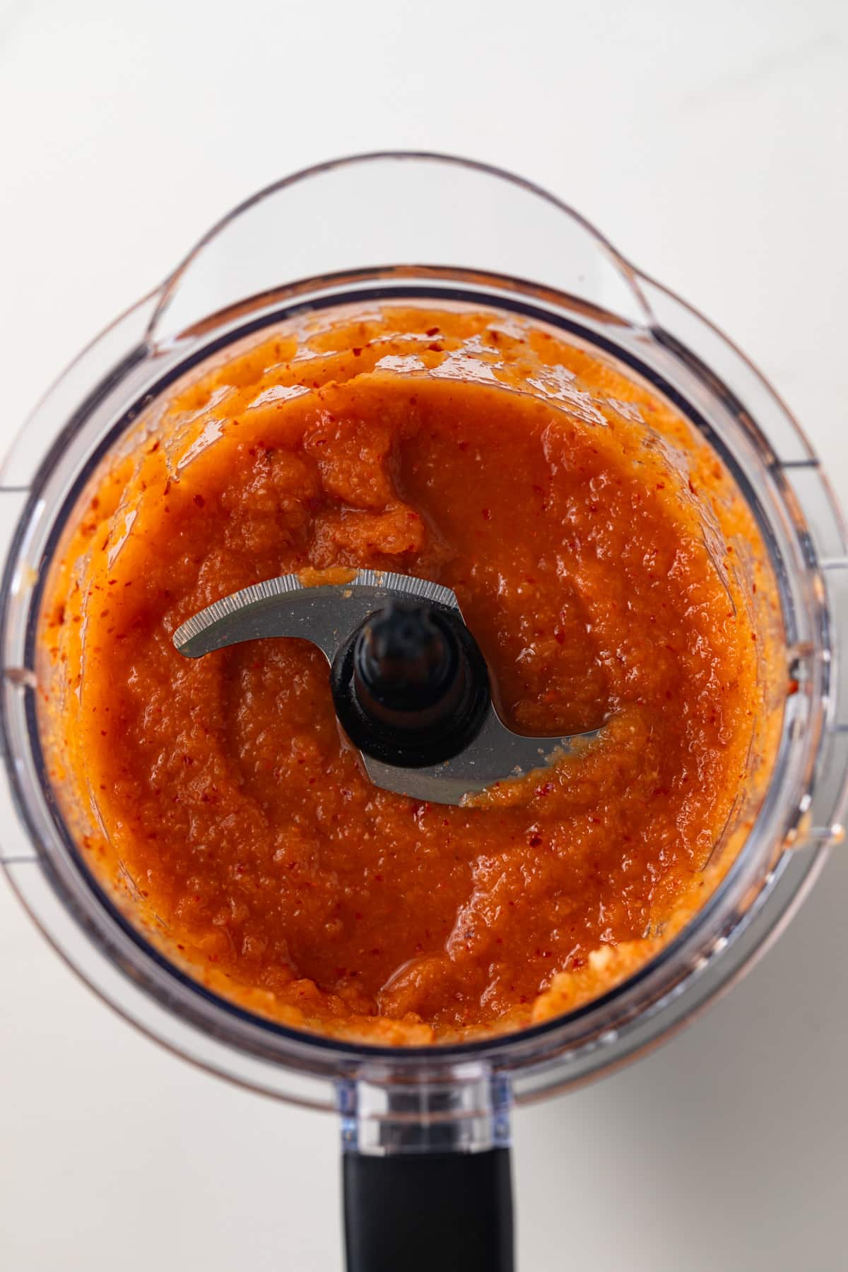 Korean spicy cold noodle sauce in a blender.