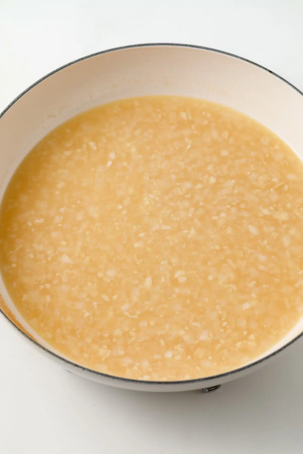 Chardonnay sauce in skillet.