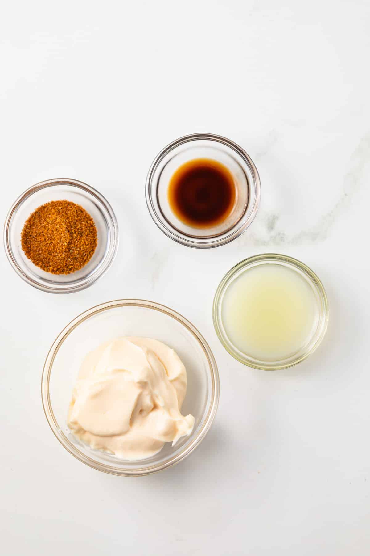 Ingredients for crab cake sauce.
