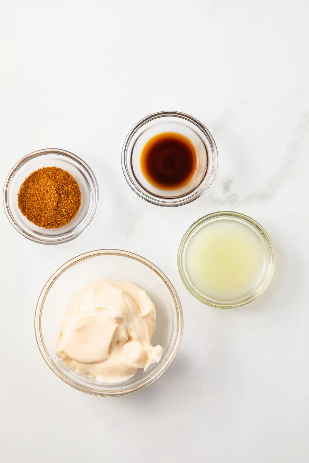 Ingredients for crab cake sauce.