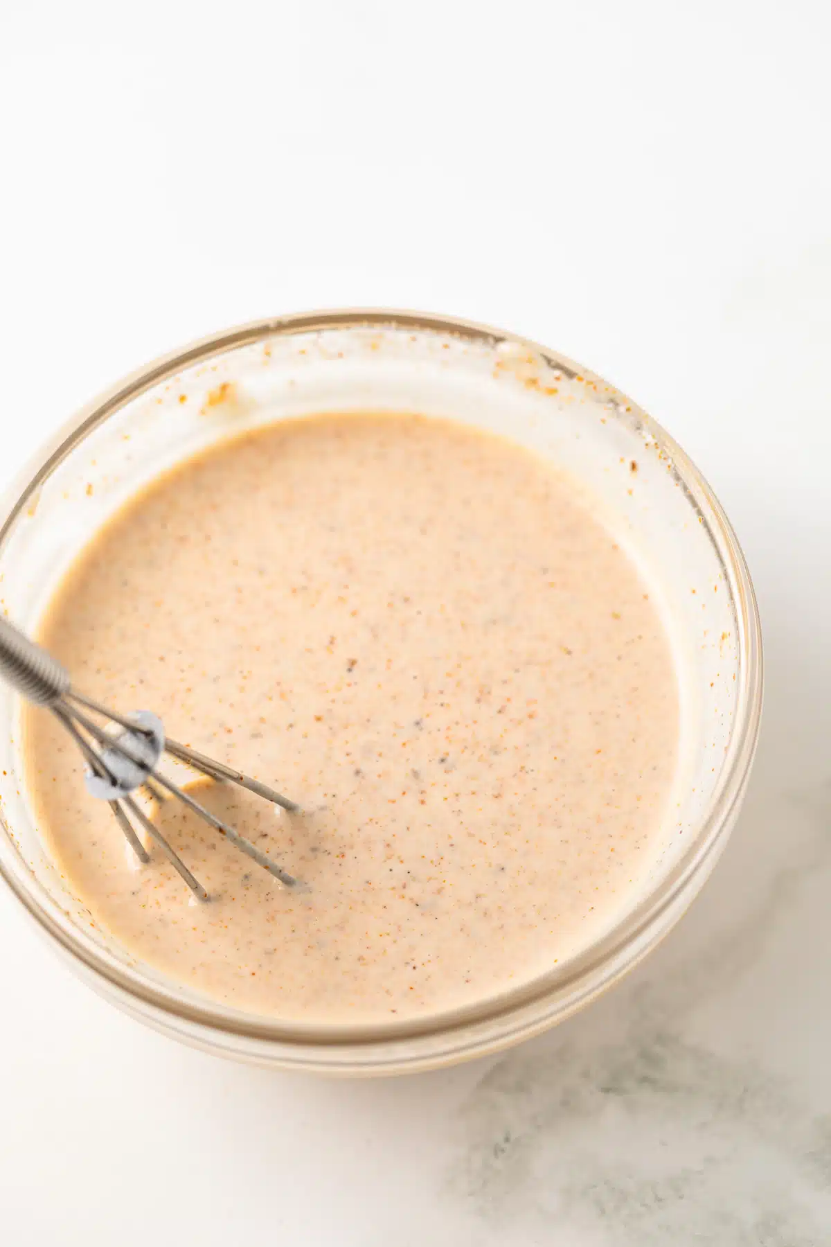 Crab cake sauce in bowl.