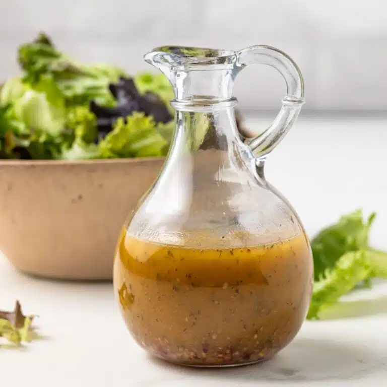 Italian dressing in a decanter.