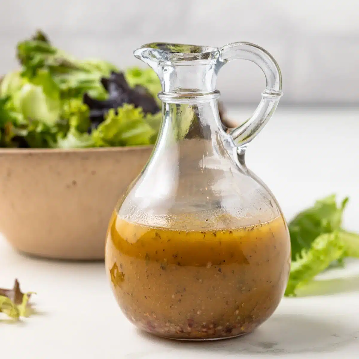 Italian dressing in a decanter.