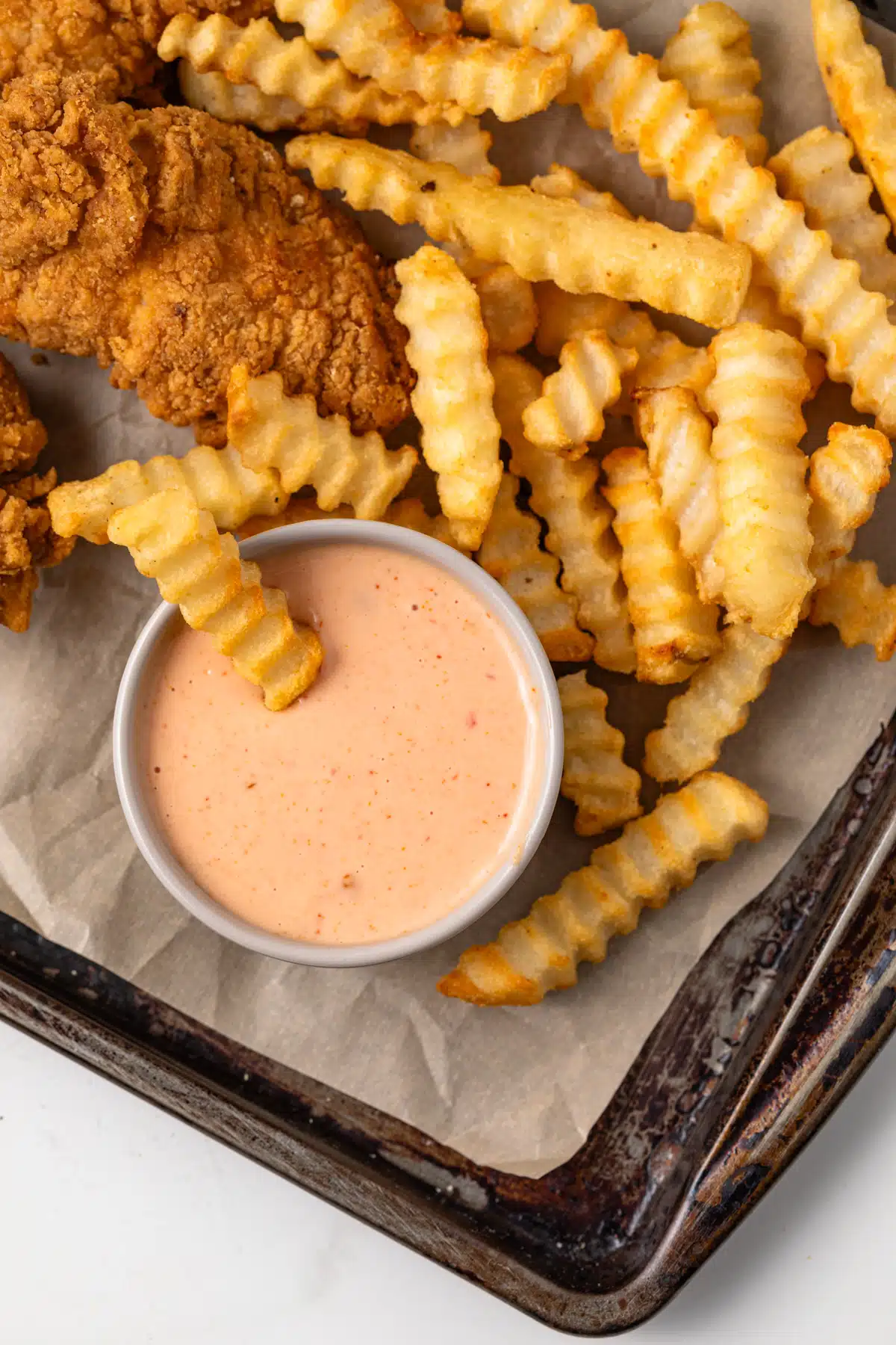 Boom boom sauce with a french fry.