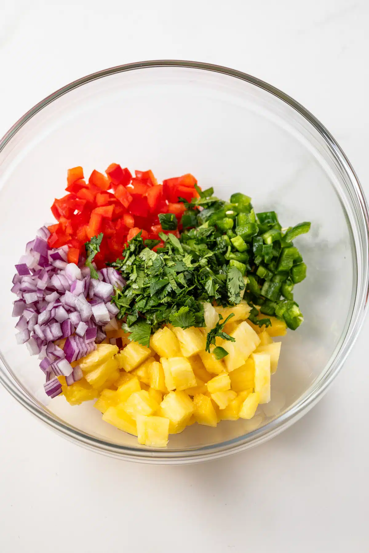 Ingredients in a glass bowl.