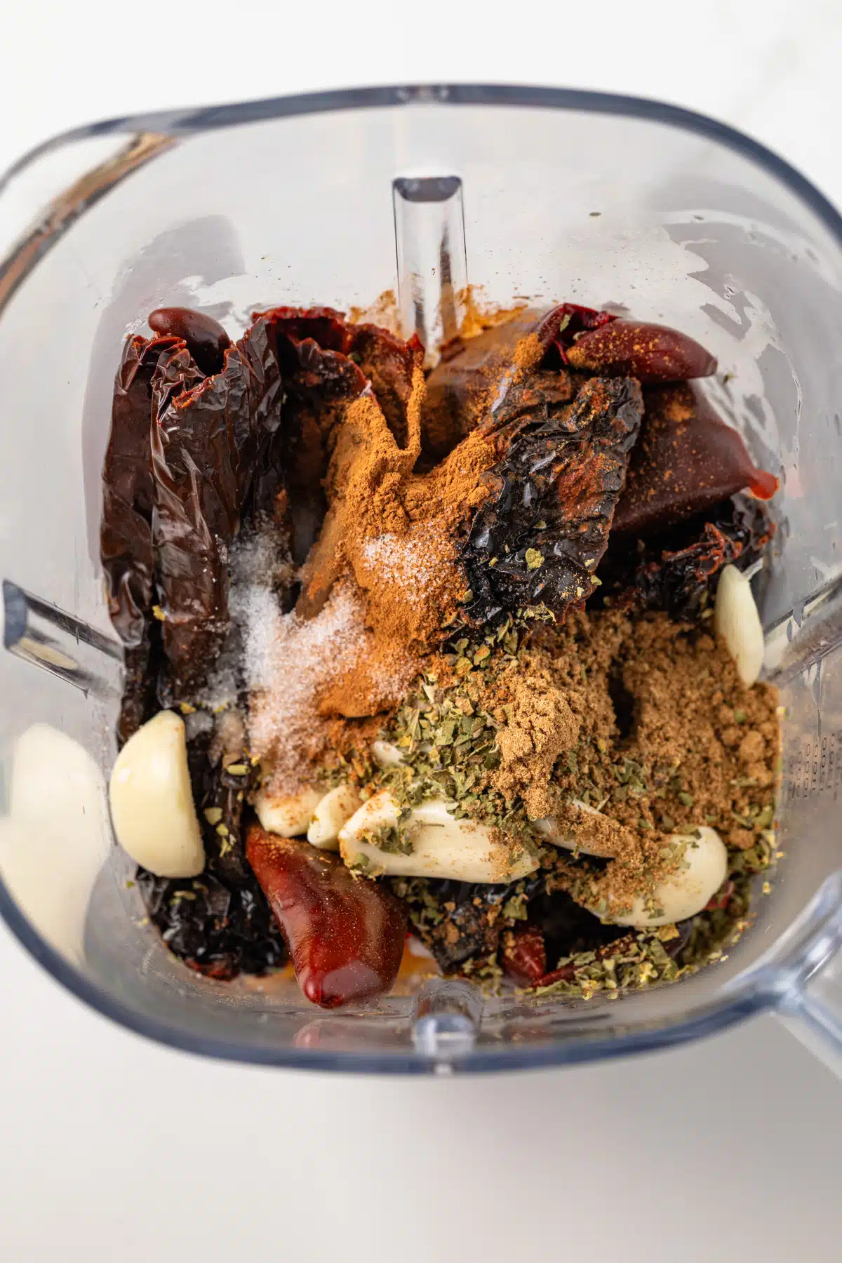 Ingredients in a blender.