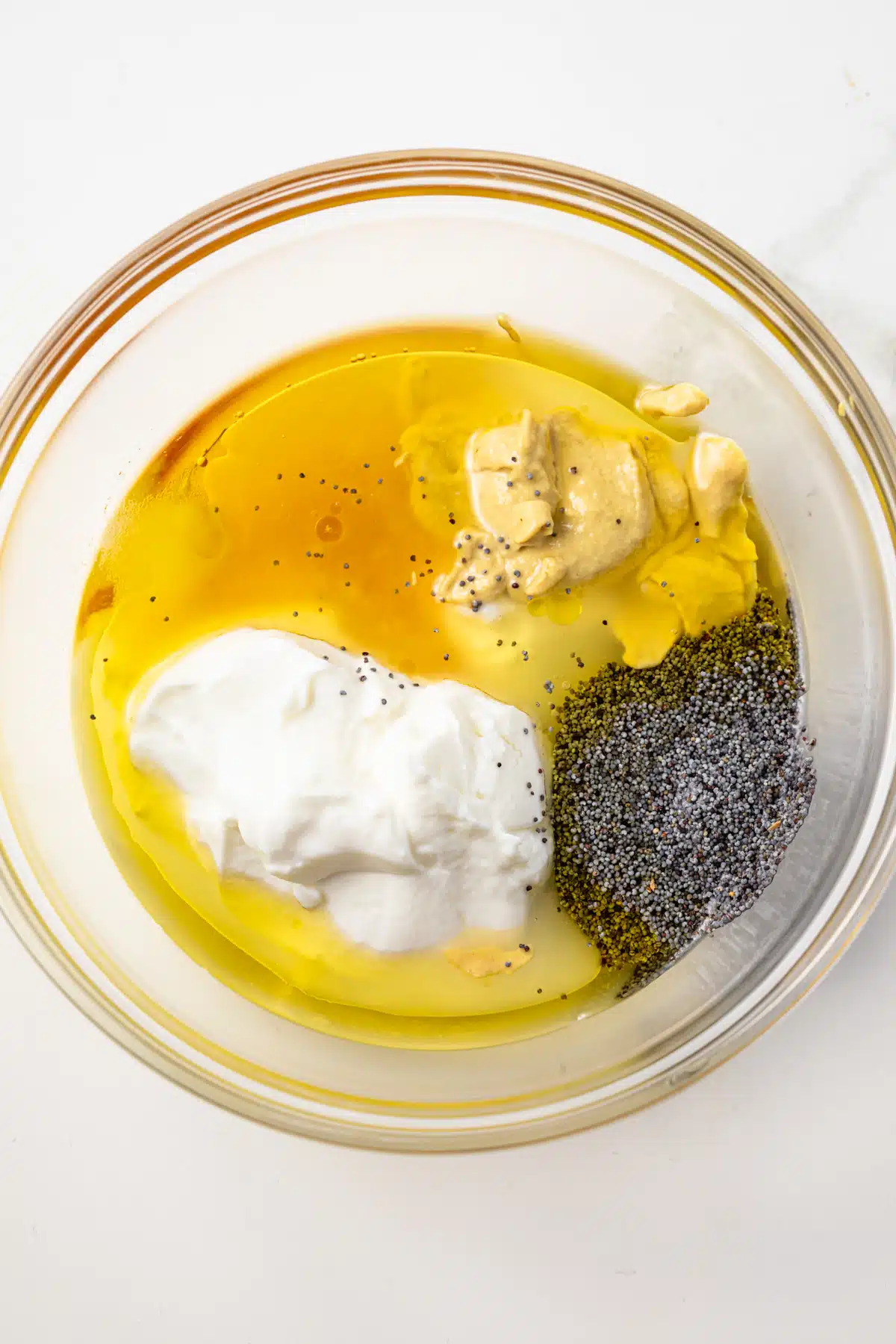 Ingredients in a glass bowl.