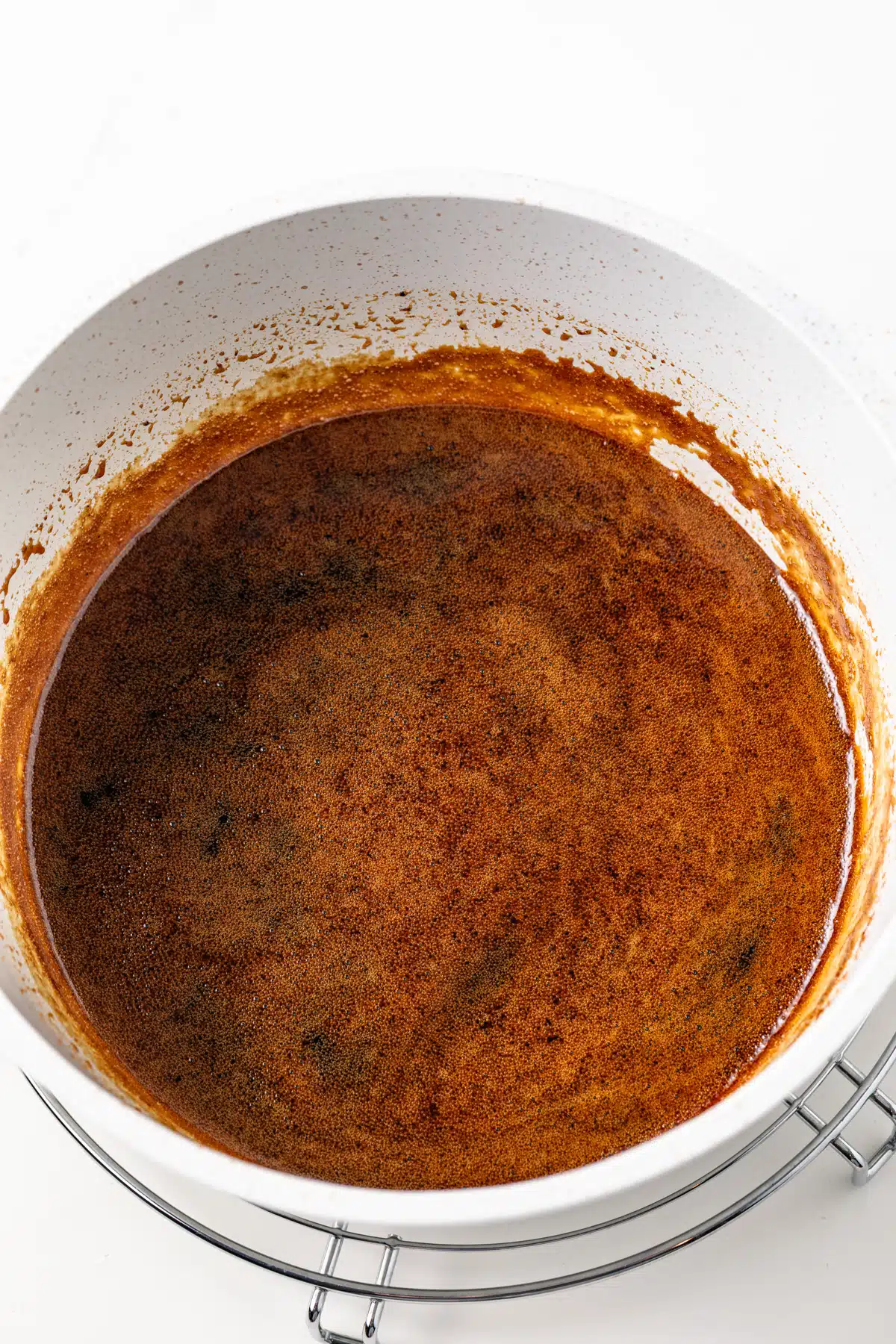 Pad Thai sauce in a saucepan.