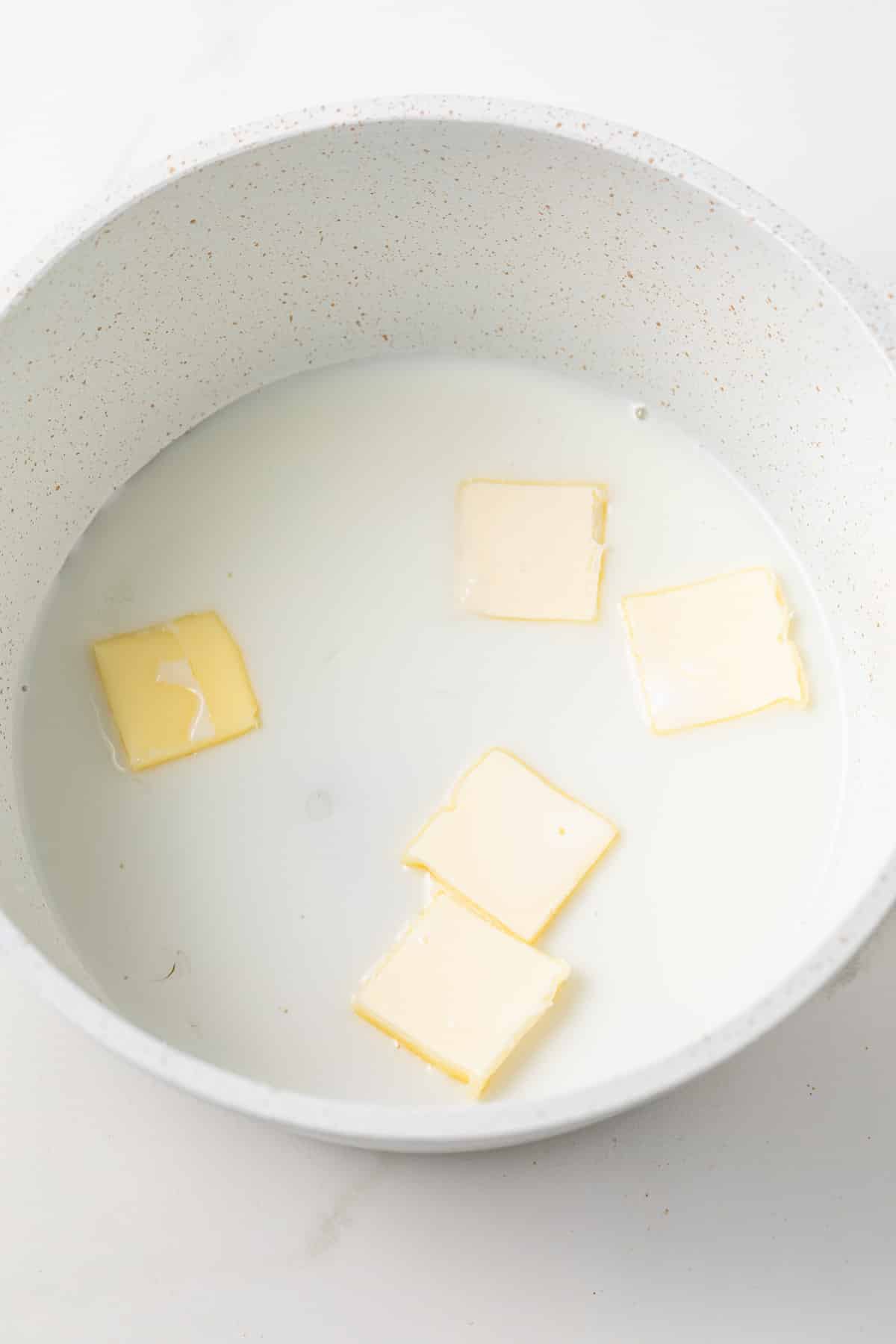 Ingredients in a saucepan.