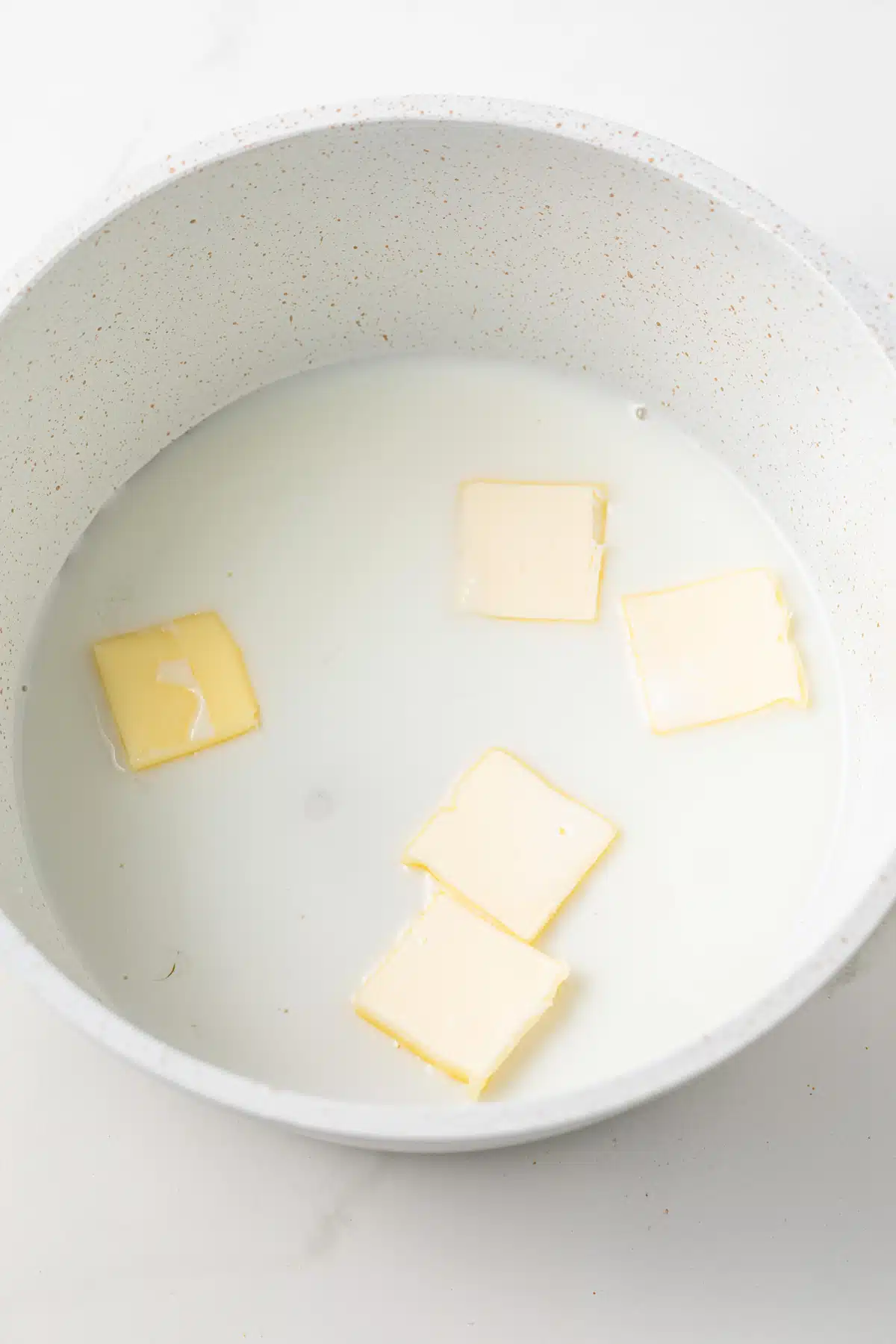 Ingredients in a saucepan.