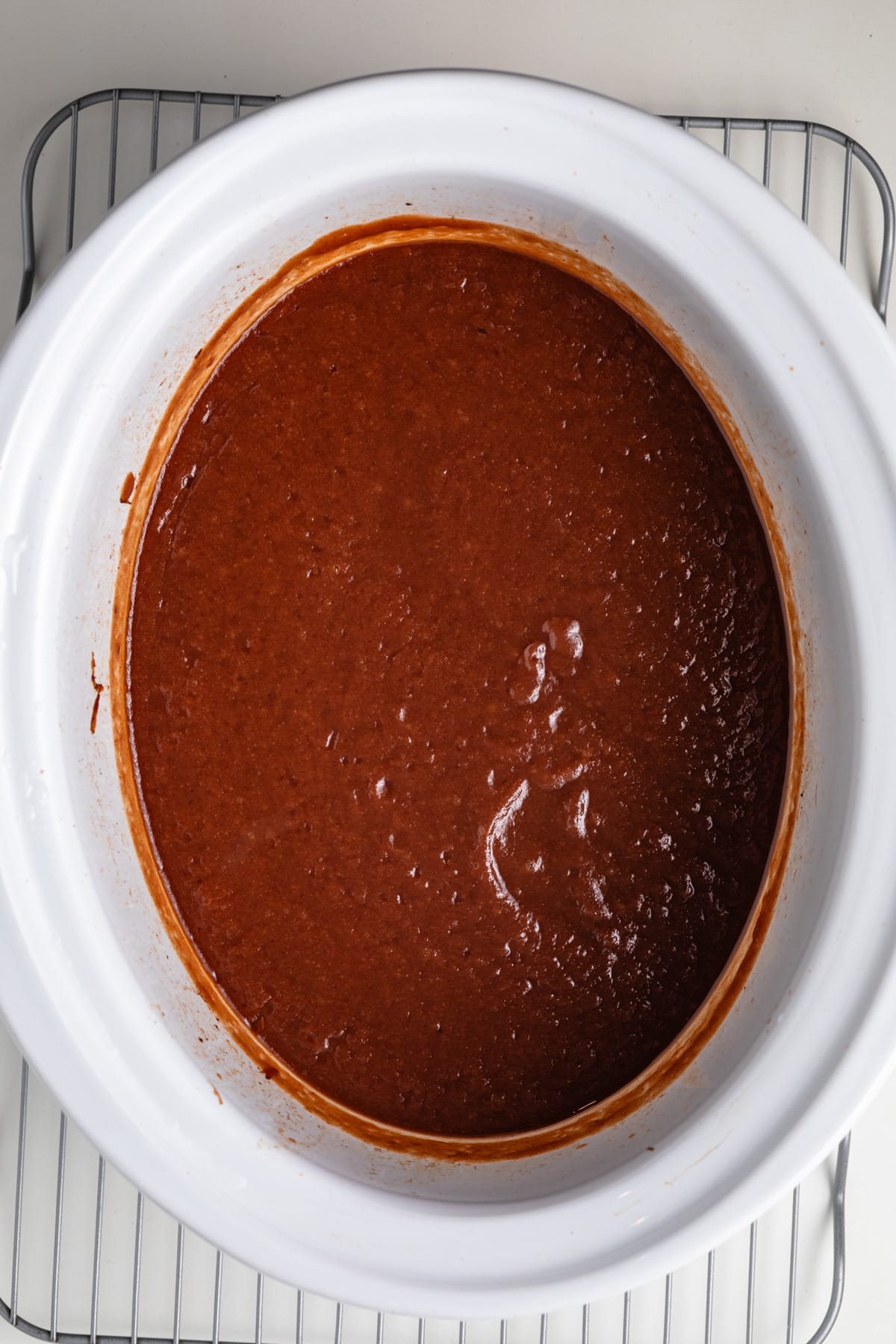 Apple butter in a slow cooker.