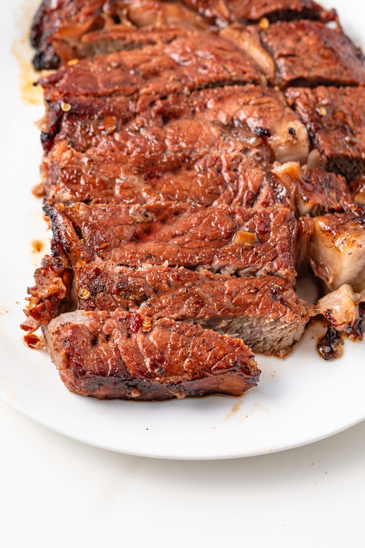 Spicy marinated steaks.
