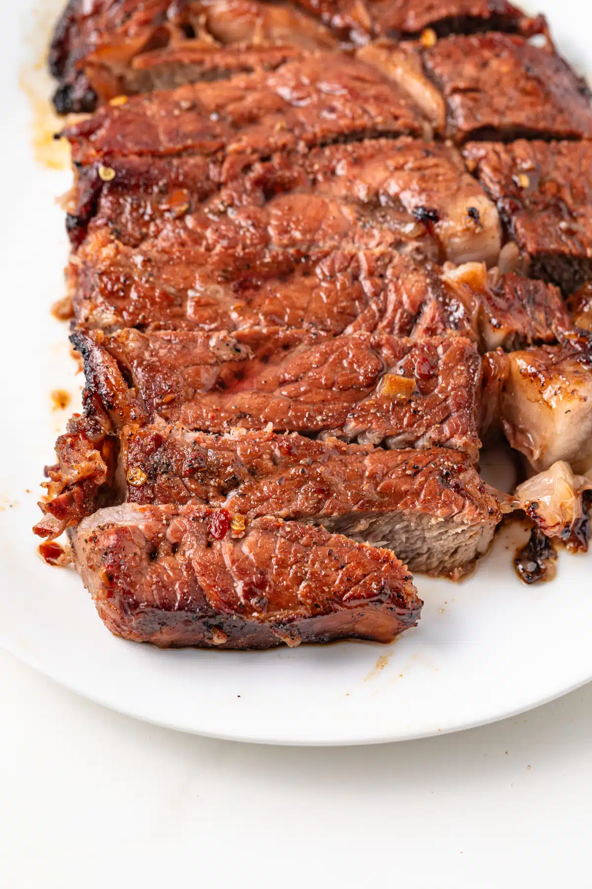 Spicy marinated steaks.