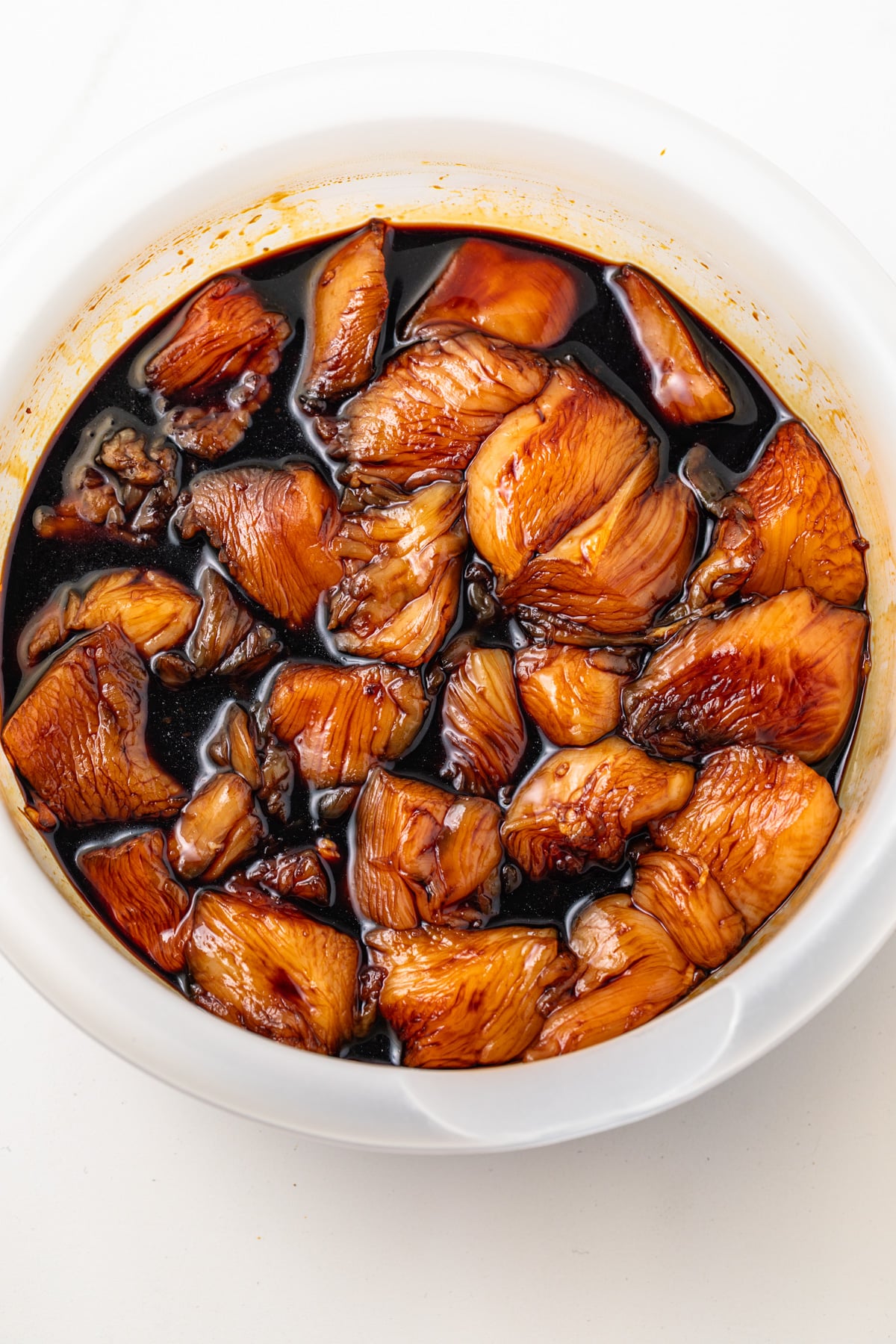 Chicken marinated in yakitori sauce.