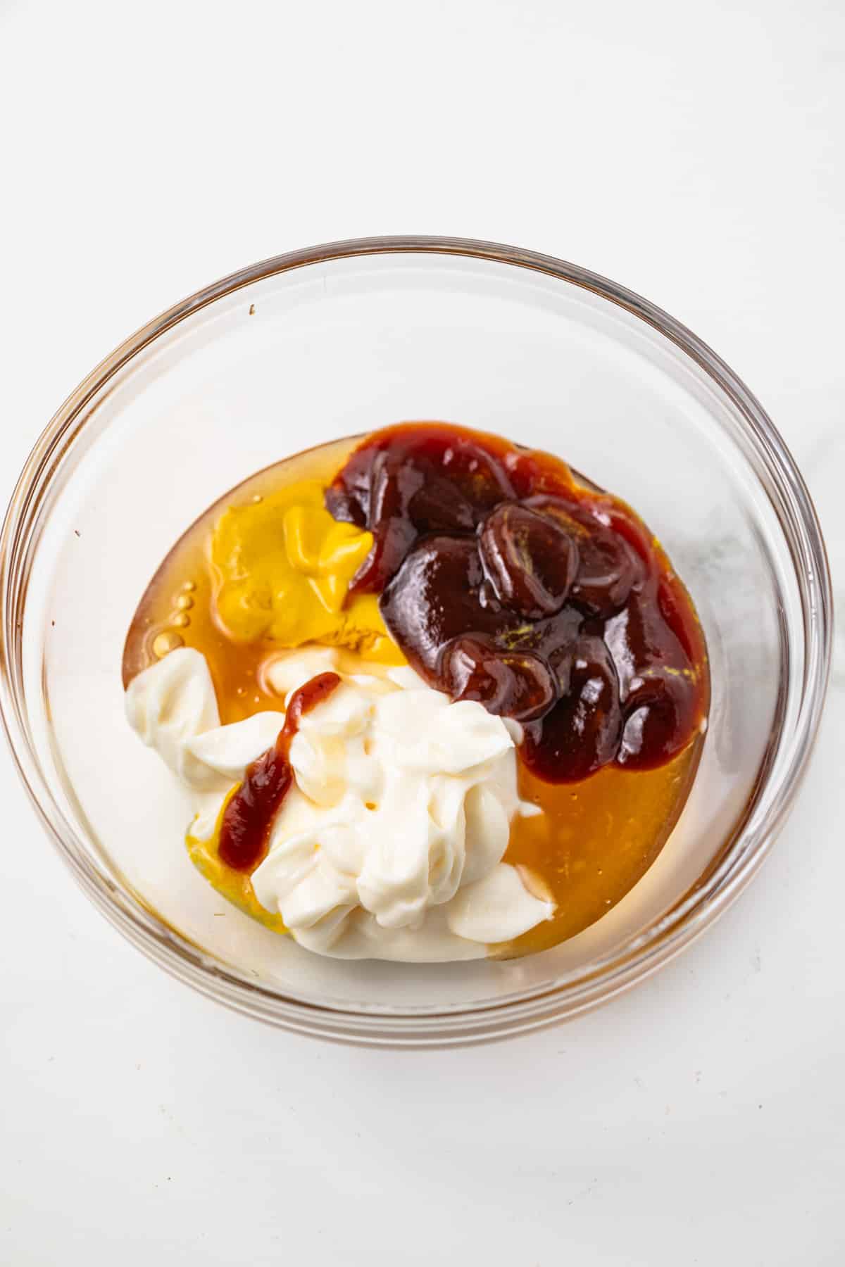 Ingredients in a glass bowl.