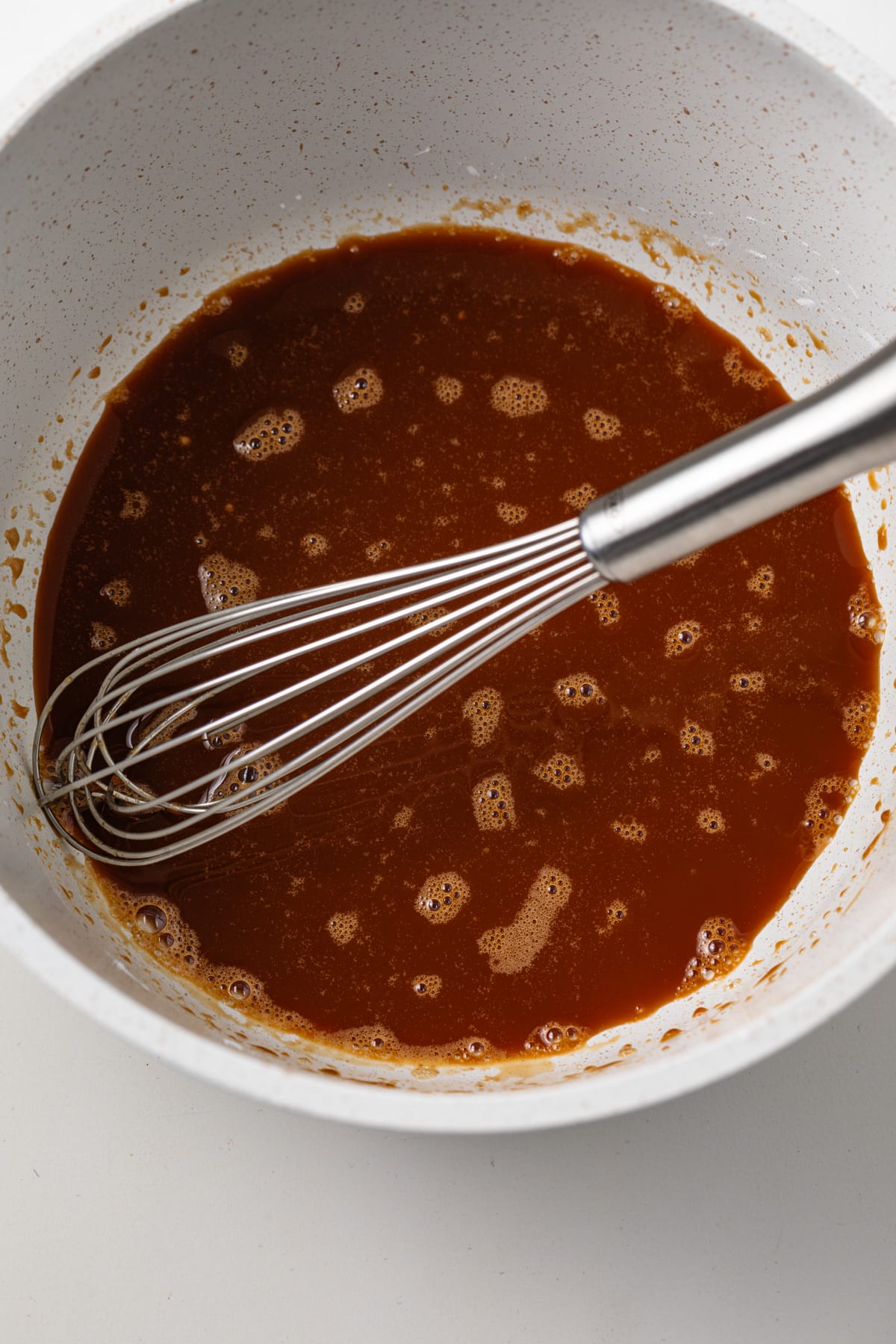 Soy sauce mixed with sugar and cornstarch.