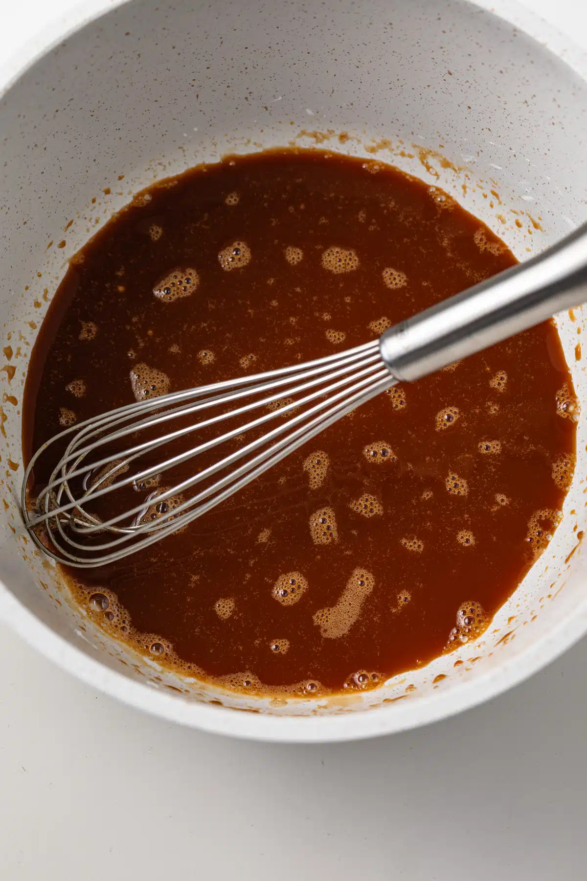 Soy sauce mixed with sugar and cornstarch.