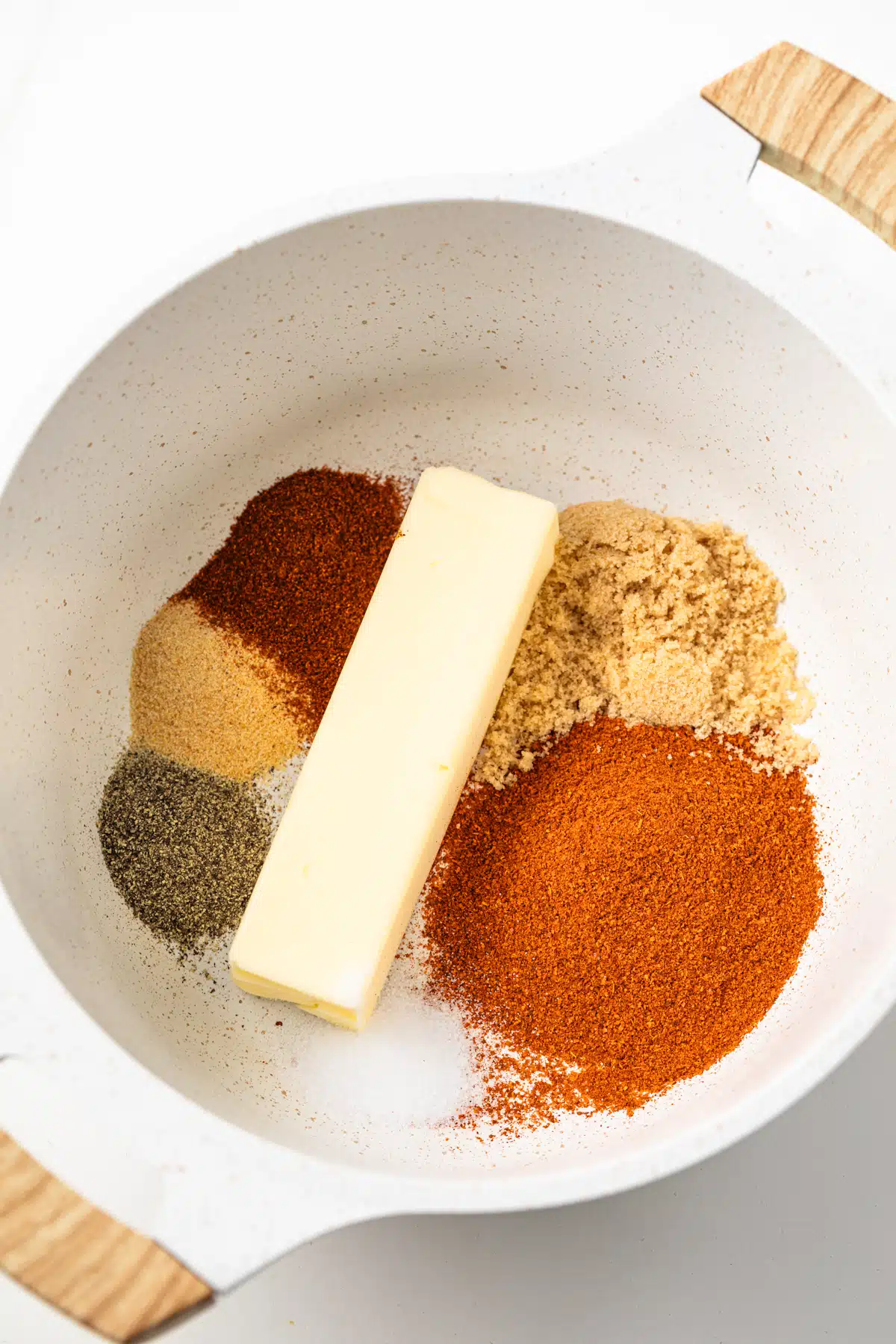 Ingredients in a saucepan.