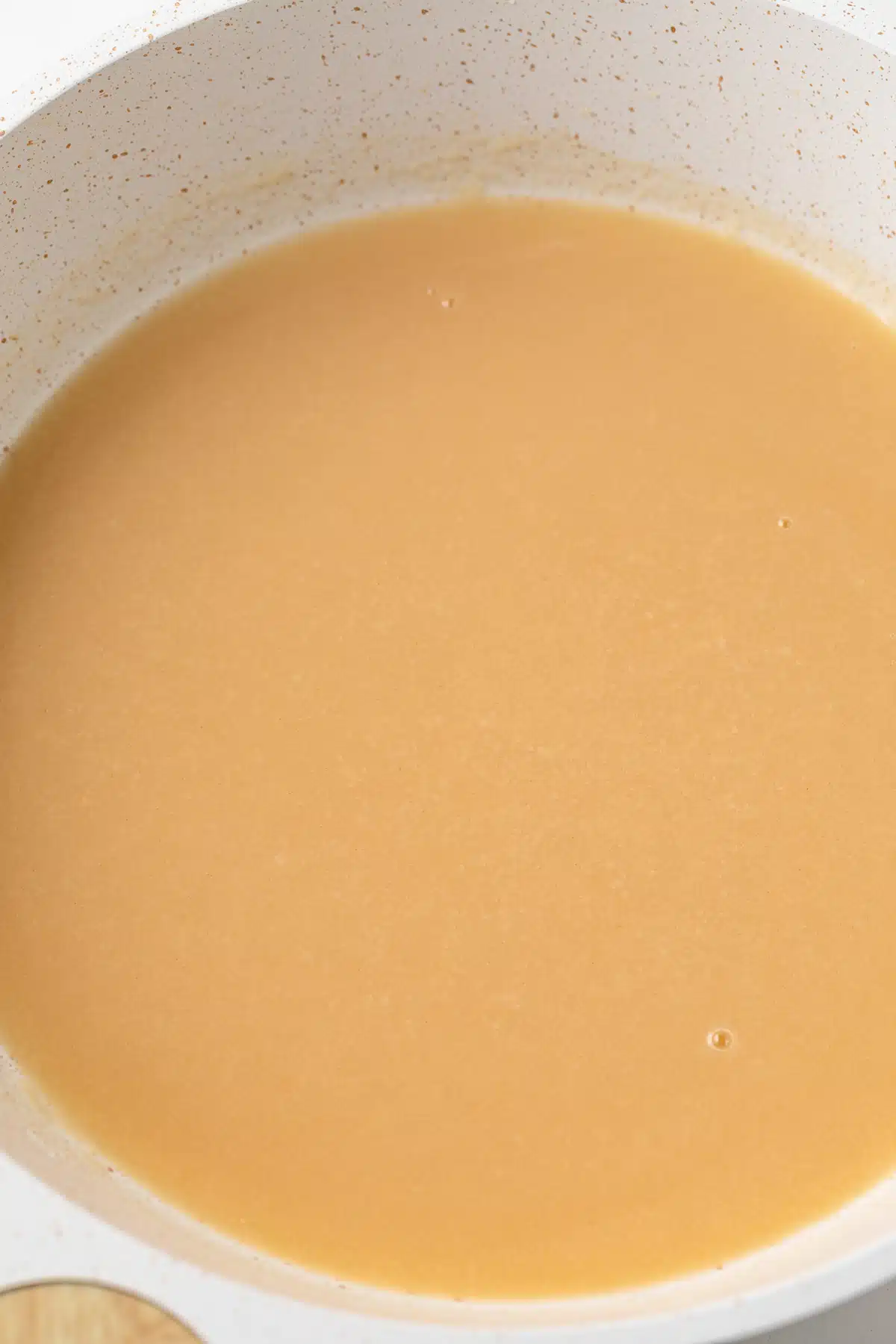 Roux sauce in a skillet.