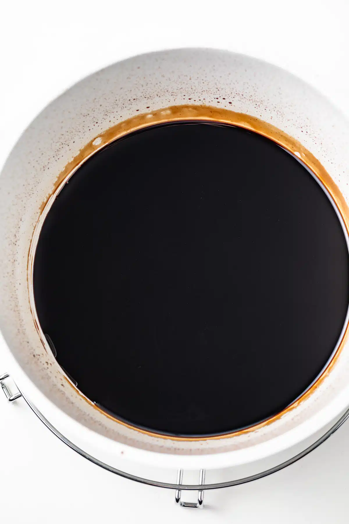 Balsamic vinegar and sugar in a sauce pan.