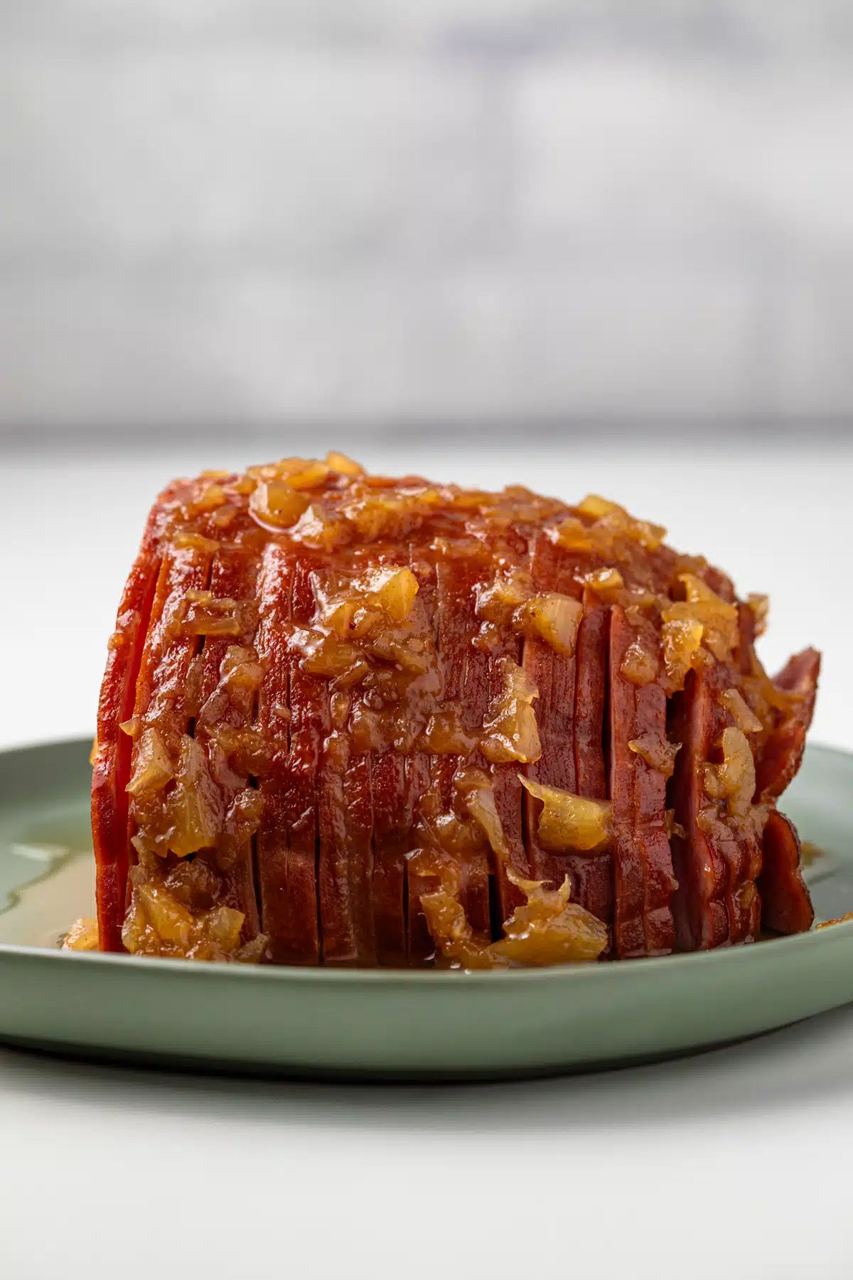 Ham with pineapple glaze.