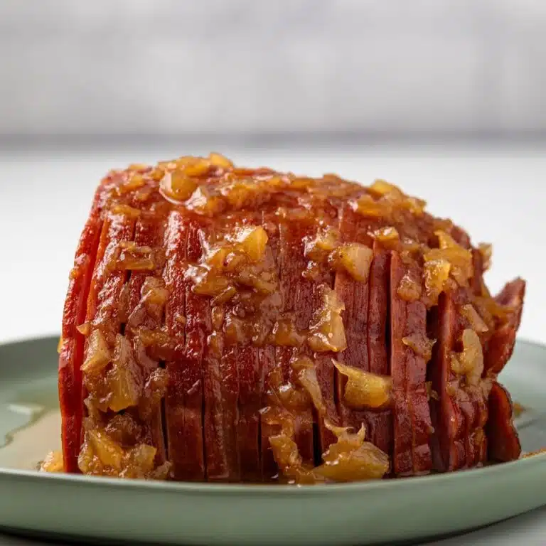 Ham with pineapple glaze.