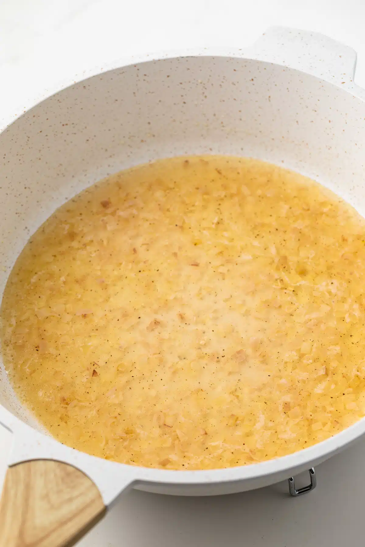 Sauteed shallots in sherry cooking wine.