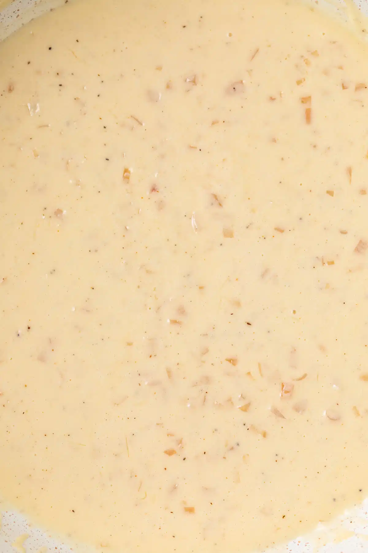 Close up of sherry cream sauce.